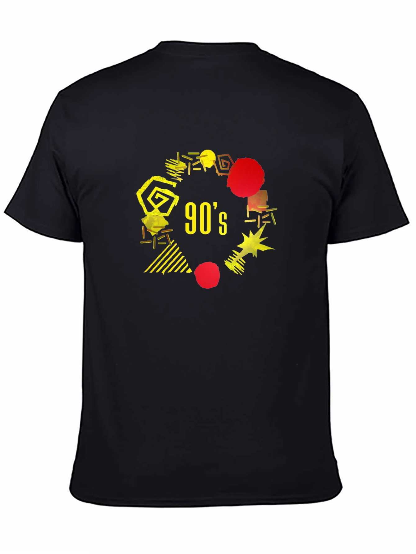 Retro 90s Graphic Tee - Black Cotton T-Shirt