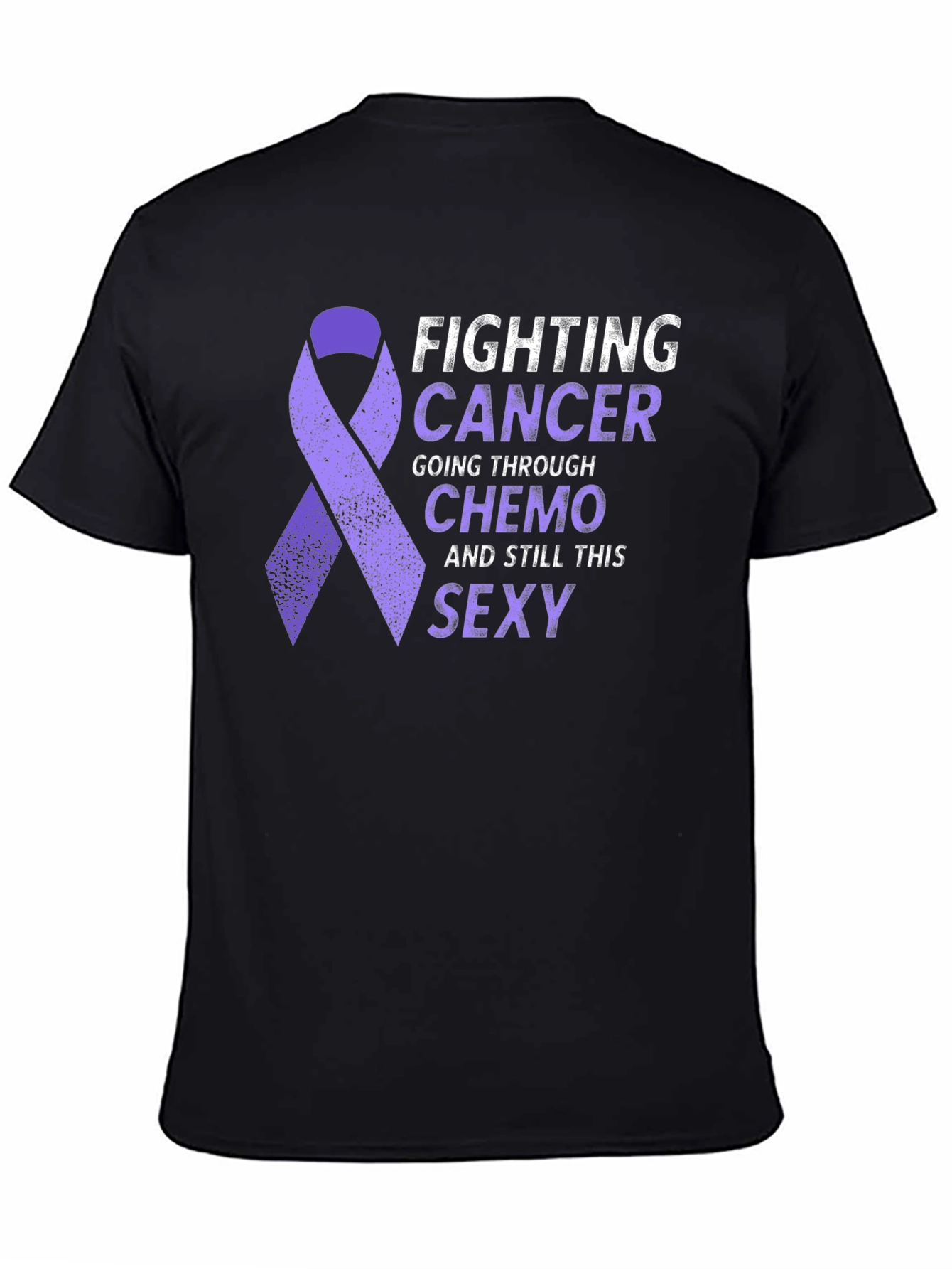 Fighting Cancer Sexy T-Shirt Purple Ribbon Chemo Support