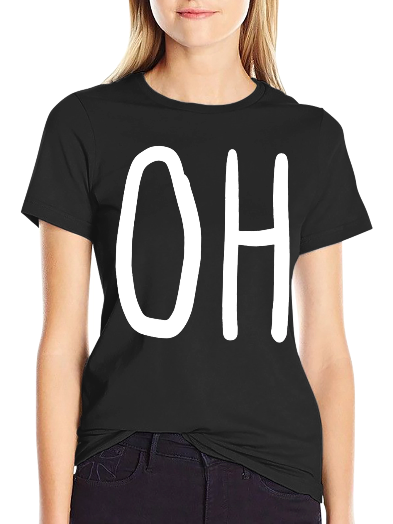 Bold OH Graphic Tee - Casual Black T-Shirt