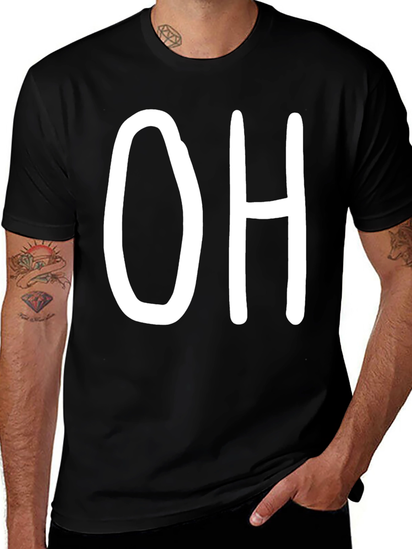Bold OH Graphic Tee - Casual Black T-Shirt