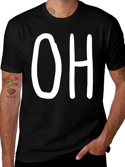 Bold OH Graphic Tee - Casual Black T-Shirt