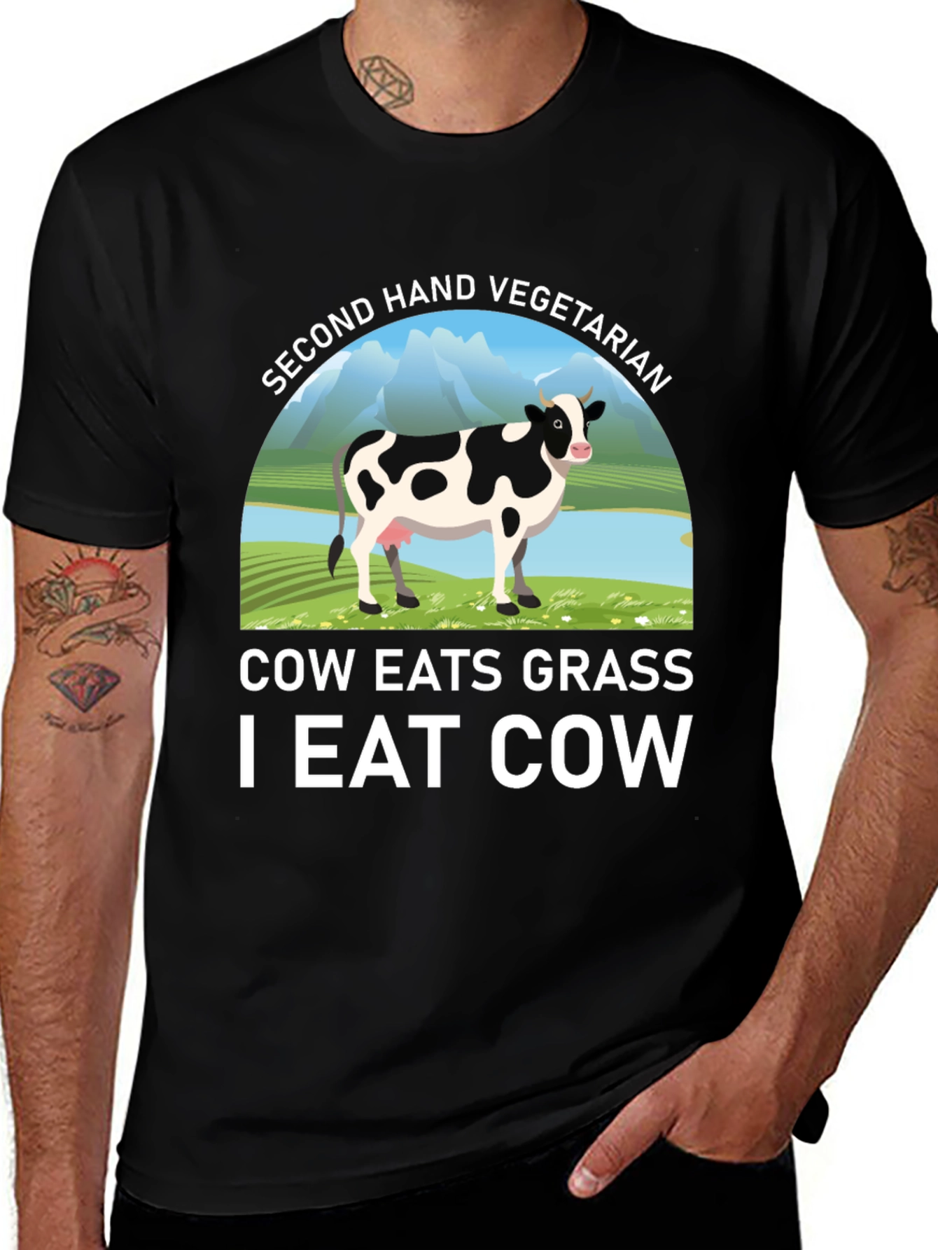Second Hand Vegetarian Black T-Shirt