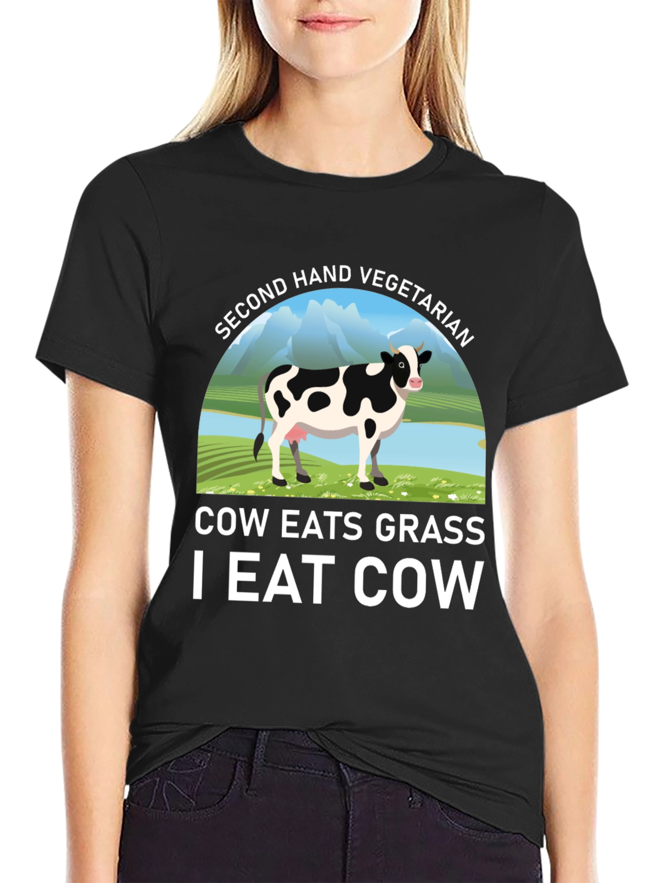 Second Hand Vegetarian Black T-Shirt