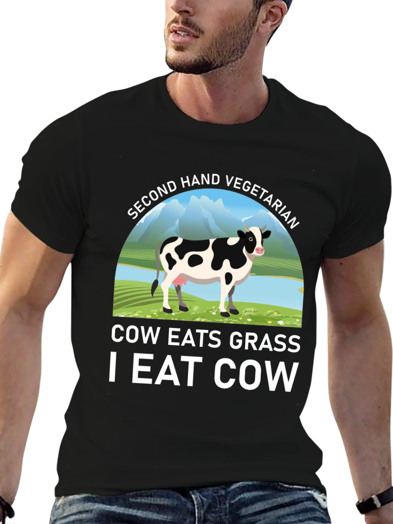 Second Hand Vegetarian Black T-Shirt