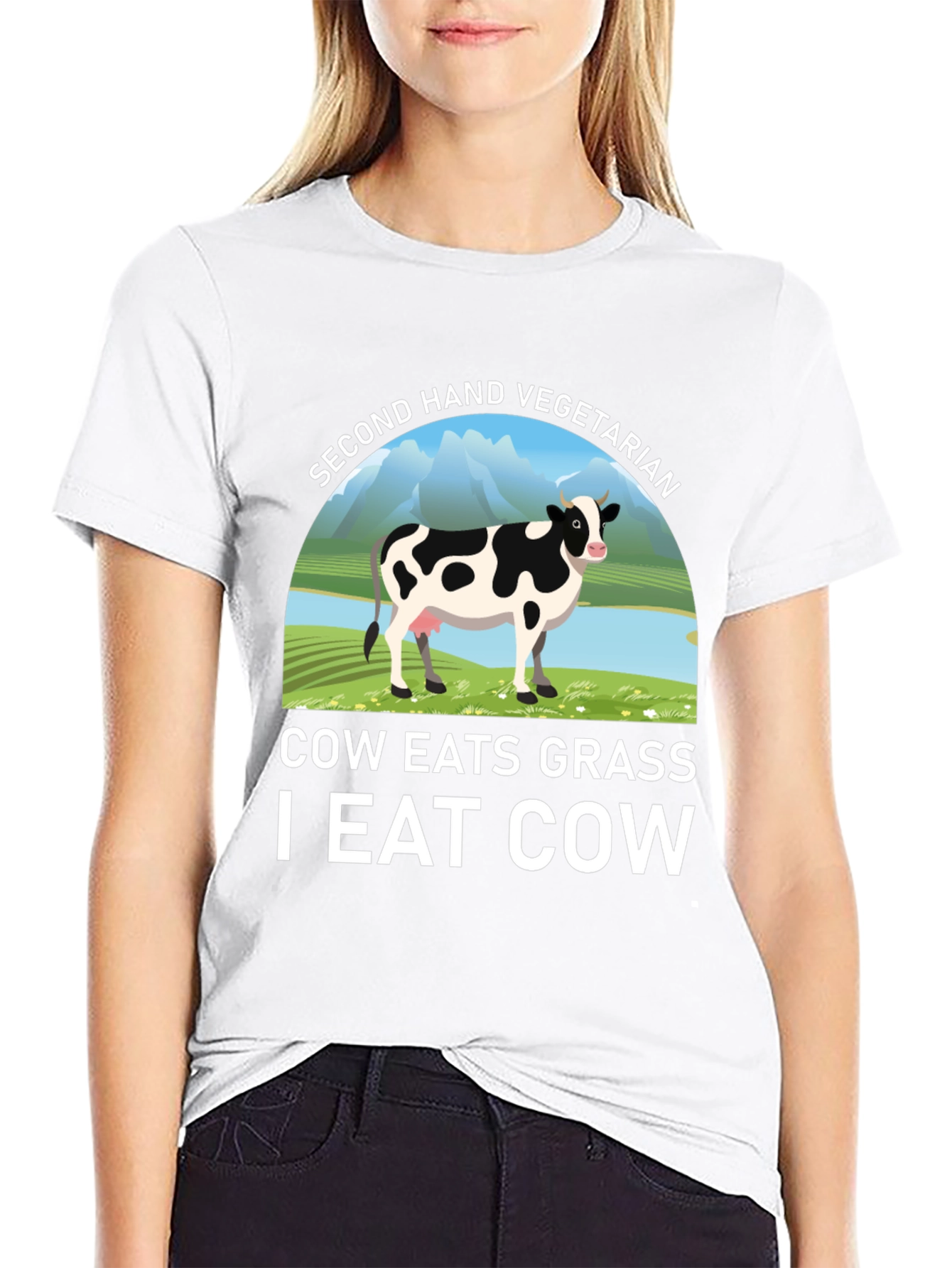 Second Hand Vegetarian Black T-Shirt