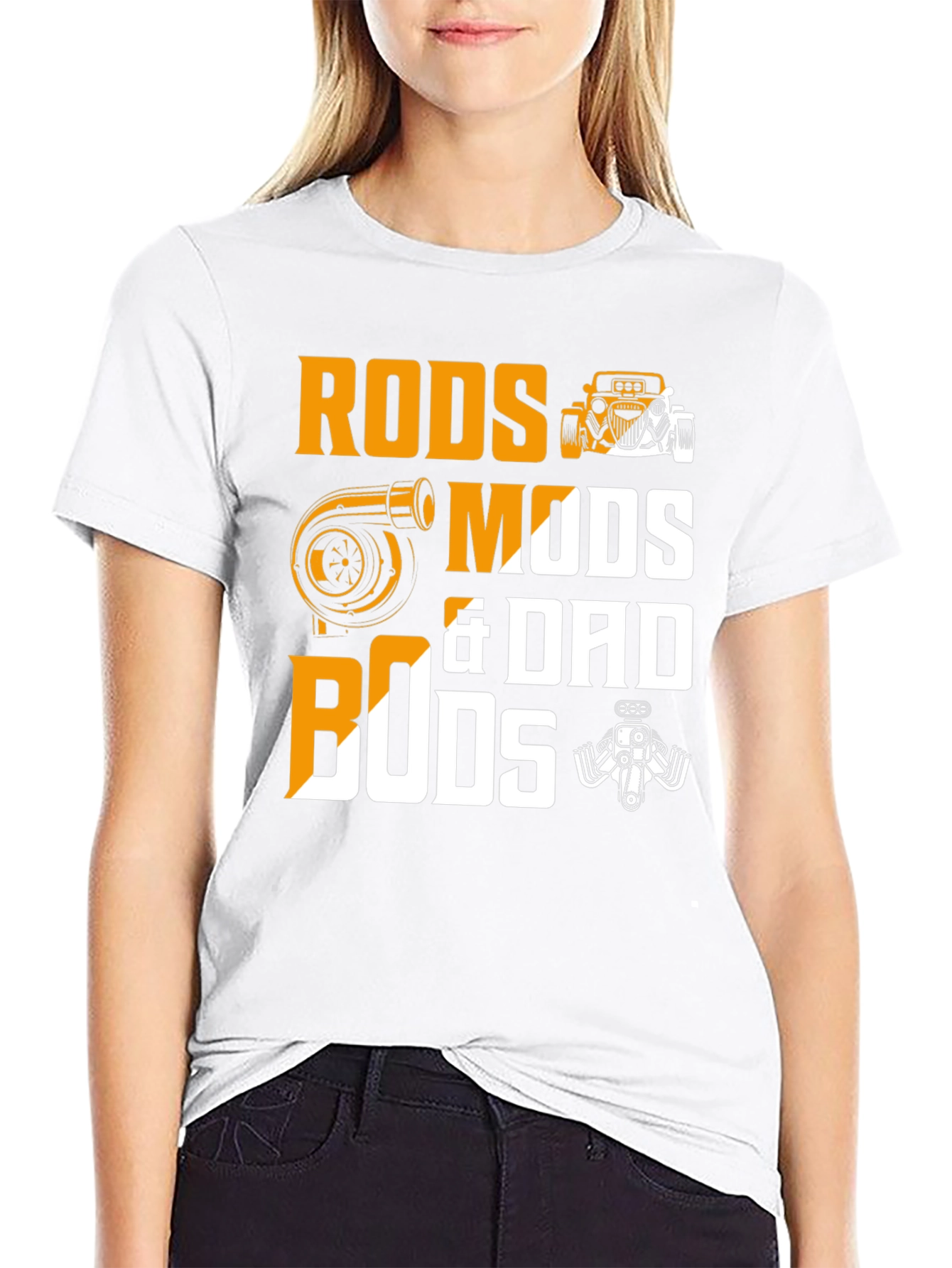 Rods Mods & Dad Bods Black Graphic T-Shirt