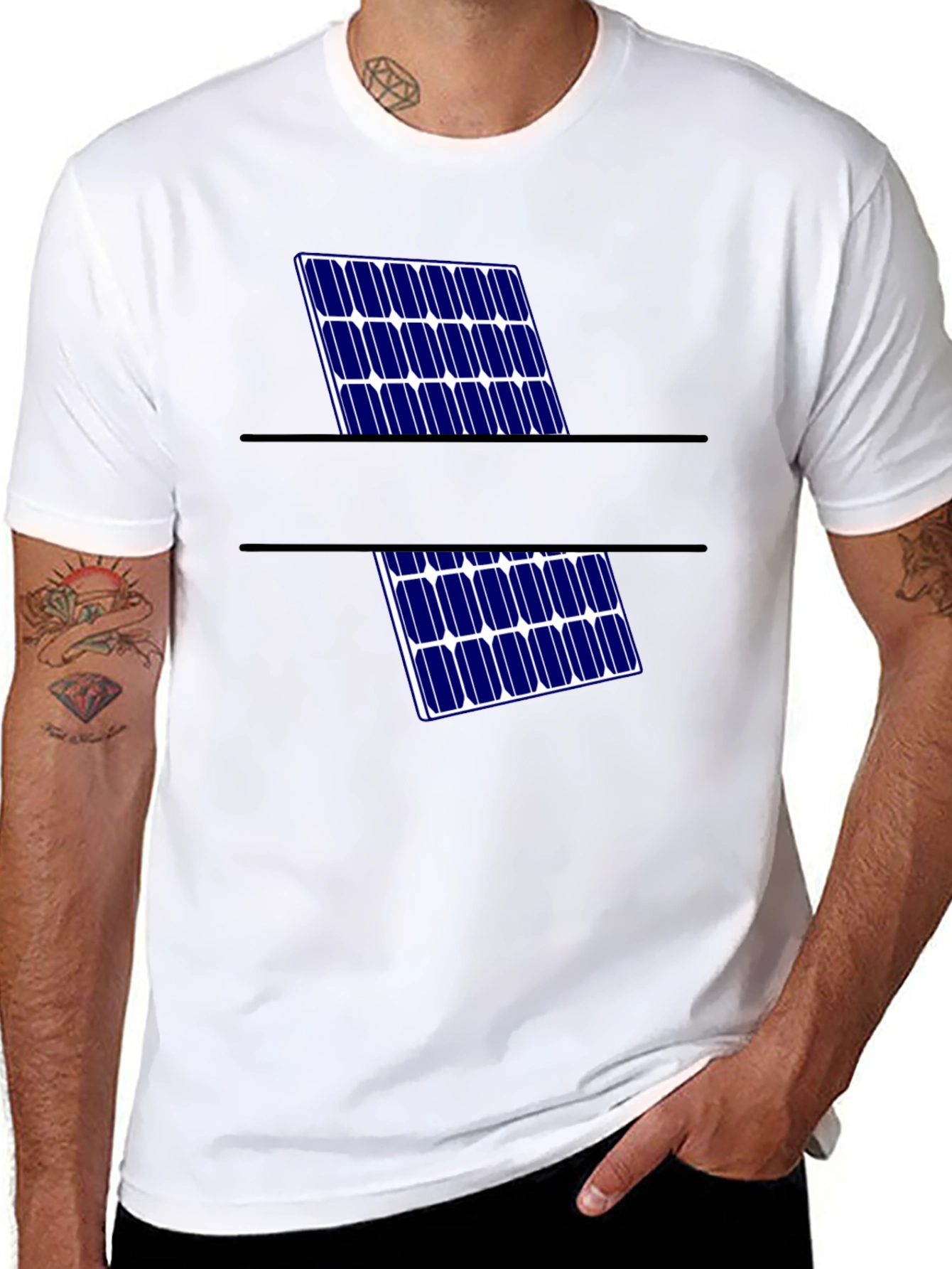 Solar Panel Graphic Tee - Eco-Friendly Style
