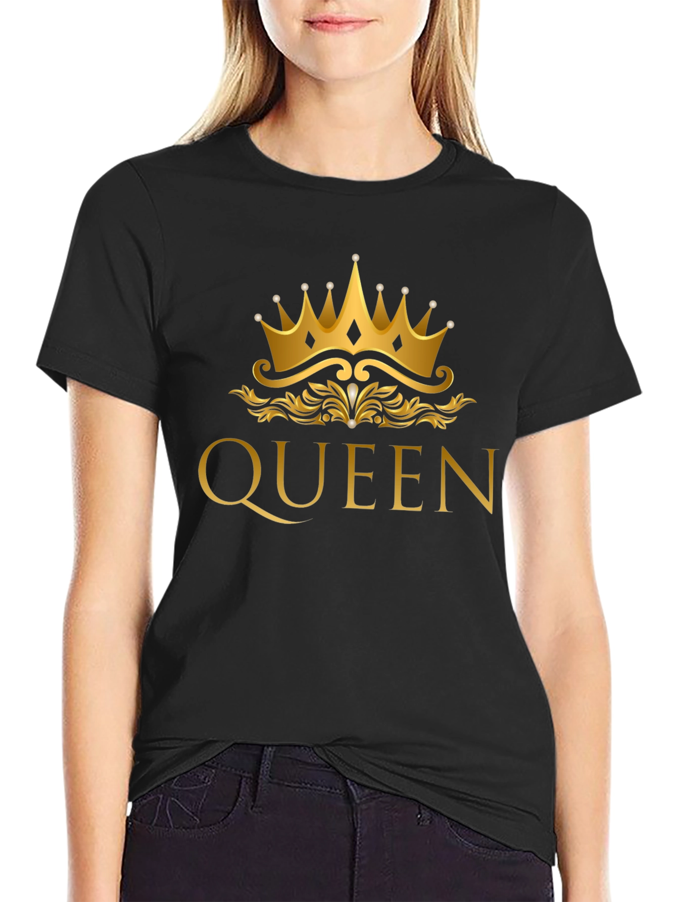 Queen Crown Graphic Black T-Shirt