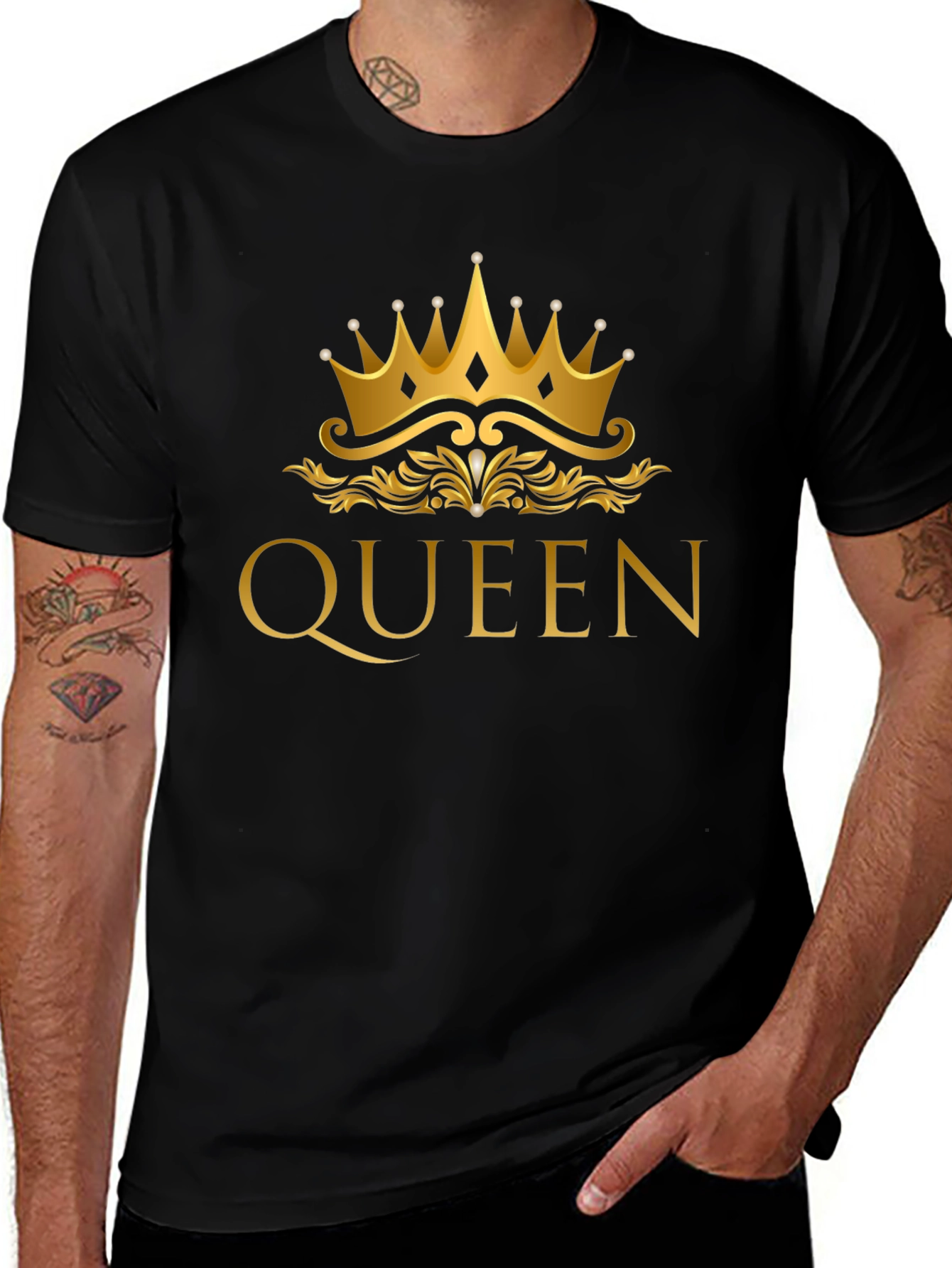 Queen Crown Graphic Black T-Shirt