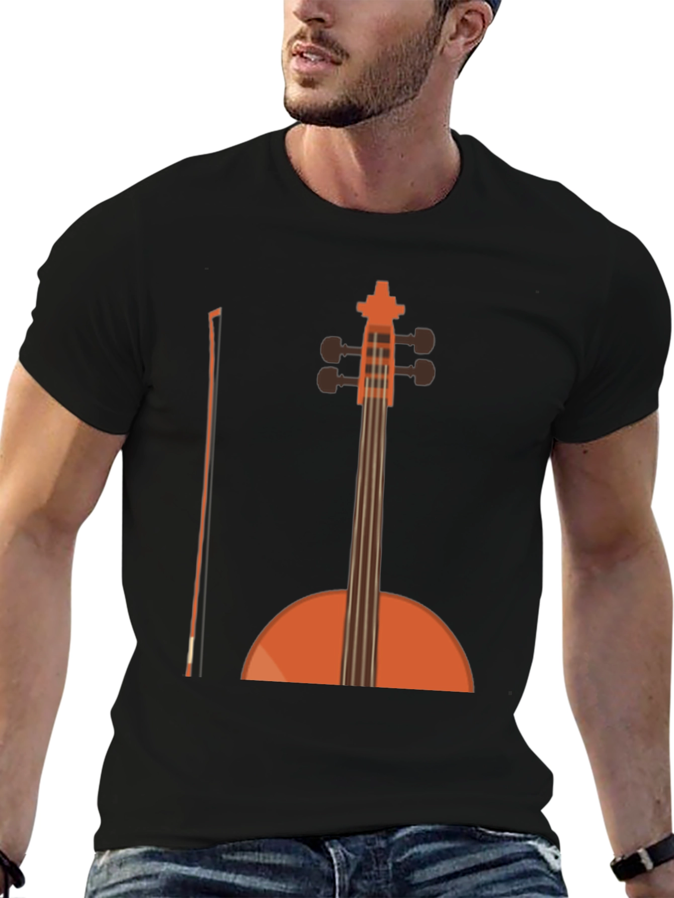 Cello Graphic T-Shirt - Black Musical Tee