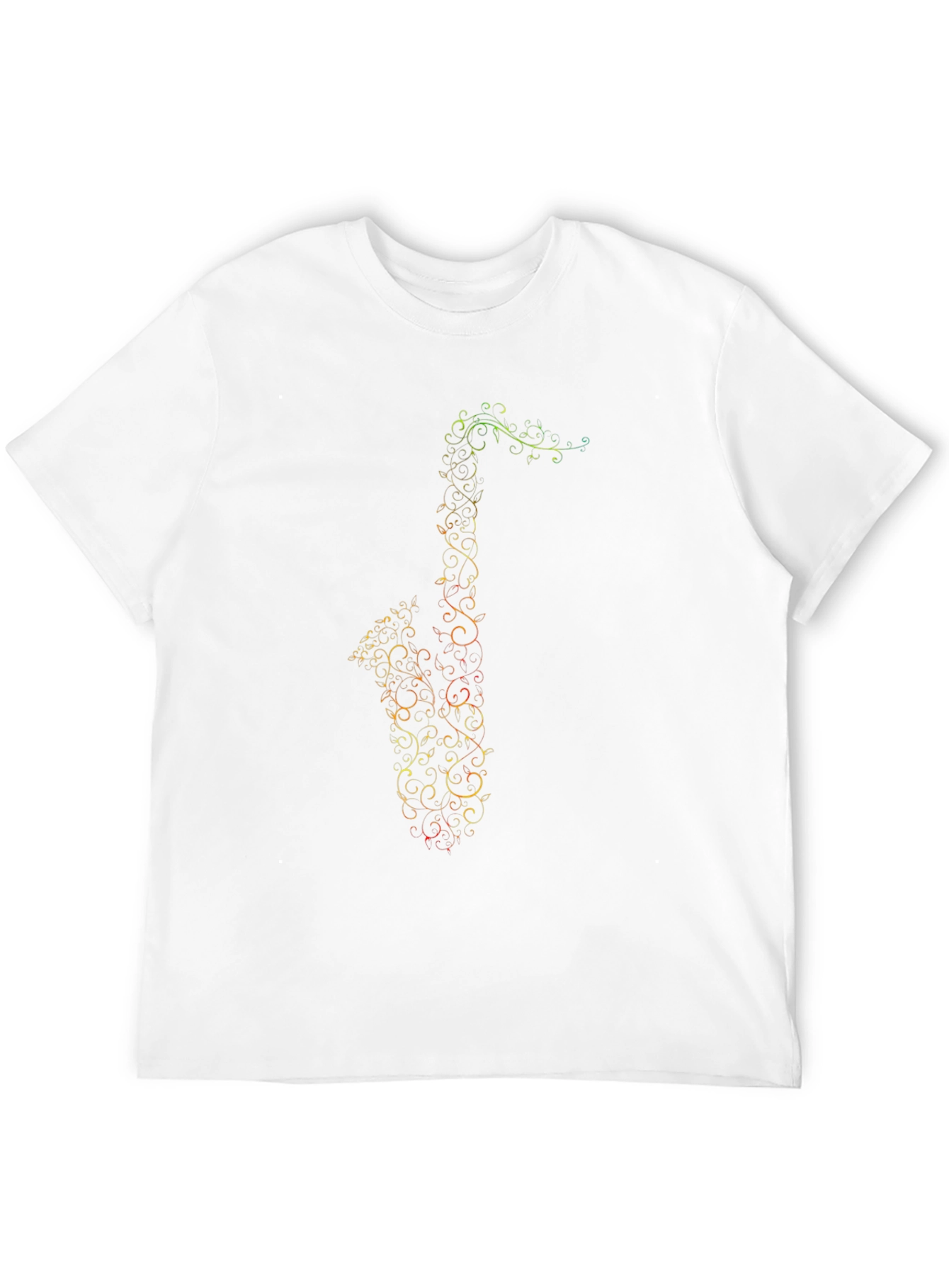 Saxophone Music Notes Graphic Tee - Black