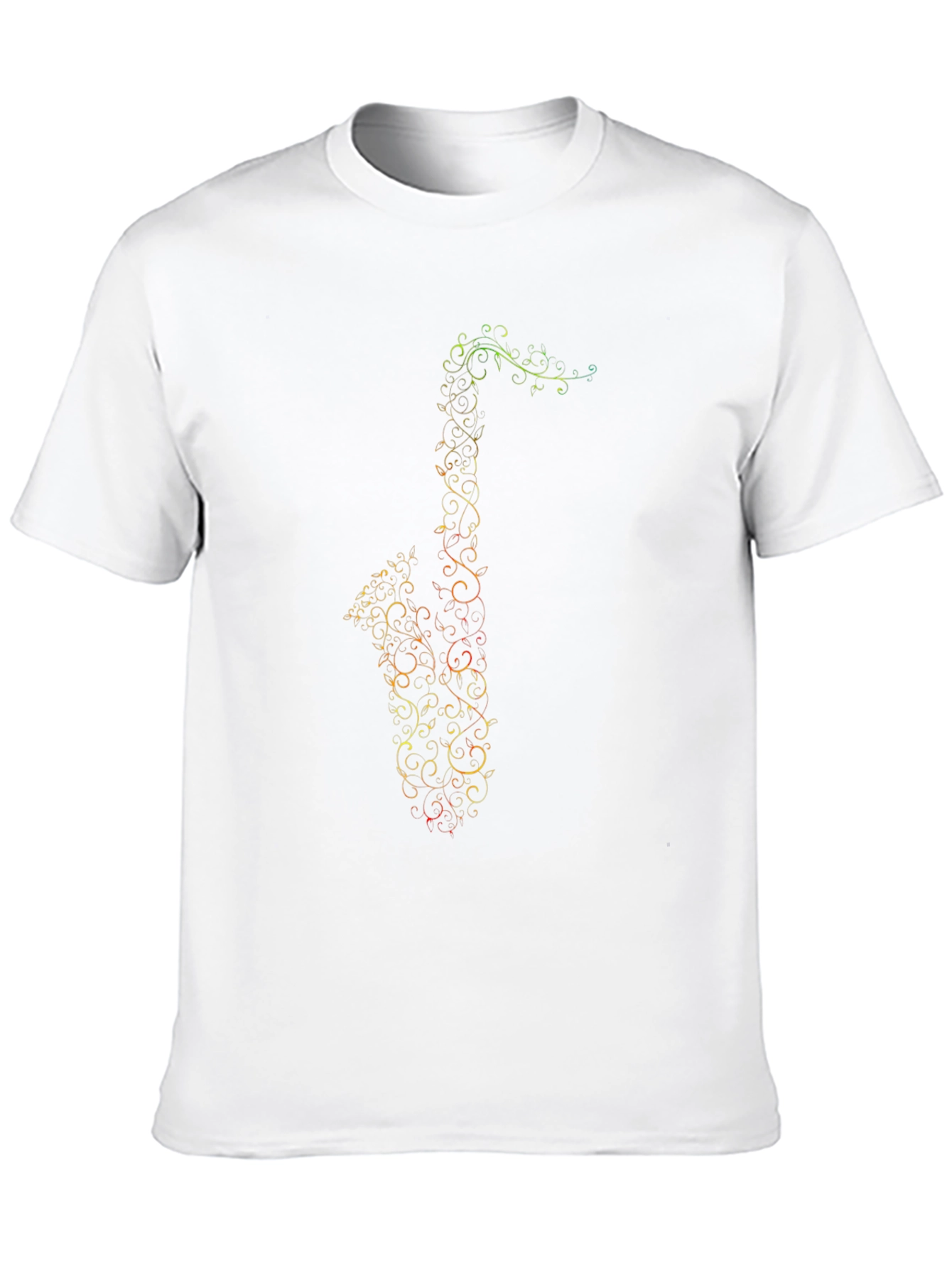 Saxophone Music Notes Graphic Tee - Black