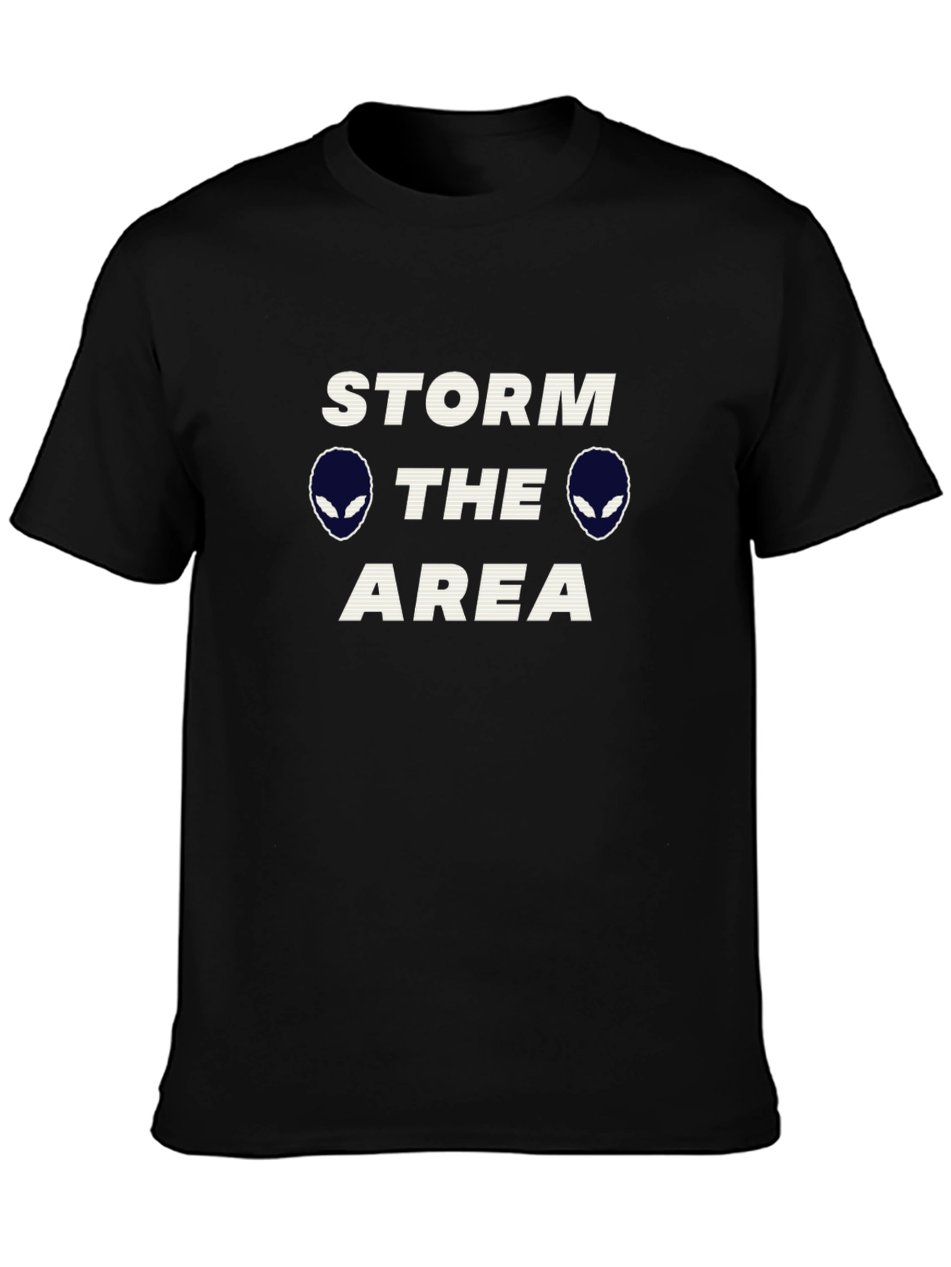 Storm The Area Alien Graphic Black T-Shirt