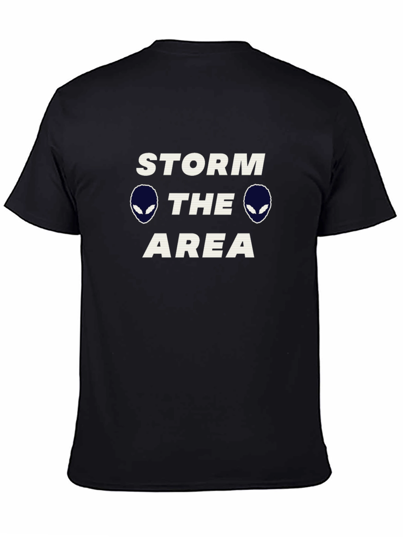 Storm The Area Alien Graphic Black T-Shirt