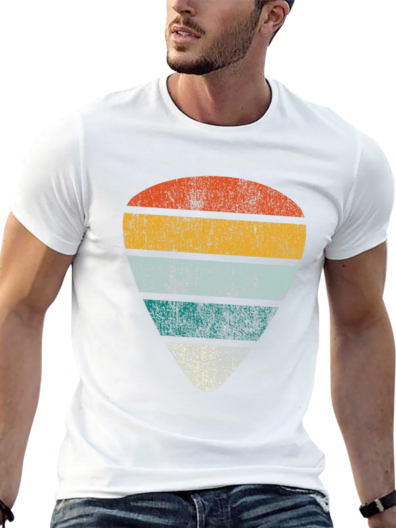 Retro Guitar Pick Graphic Tee - Black