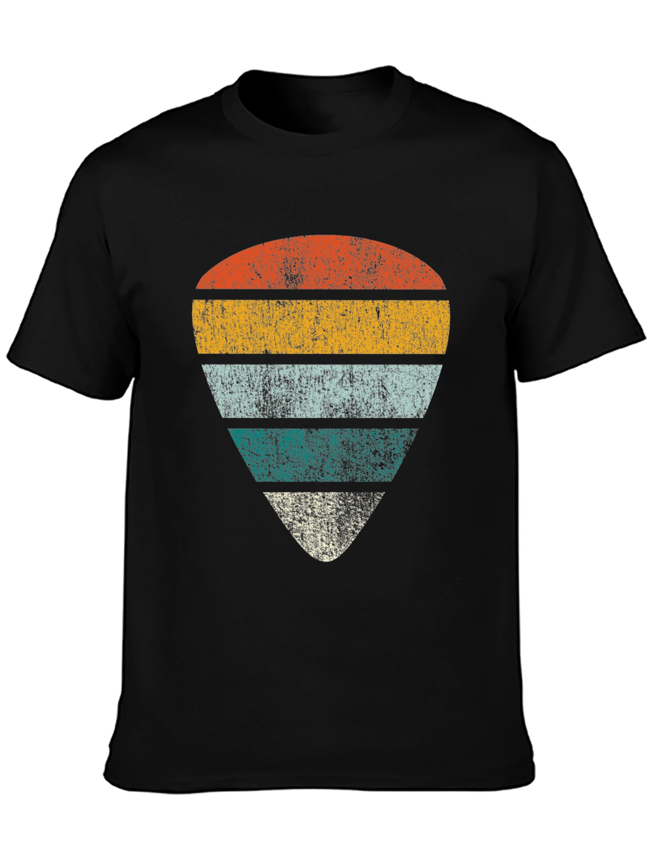 Retro Guitar Pick Graphic Tee - Black