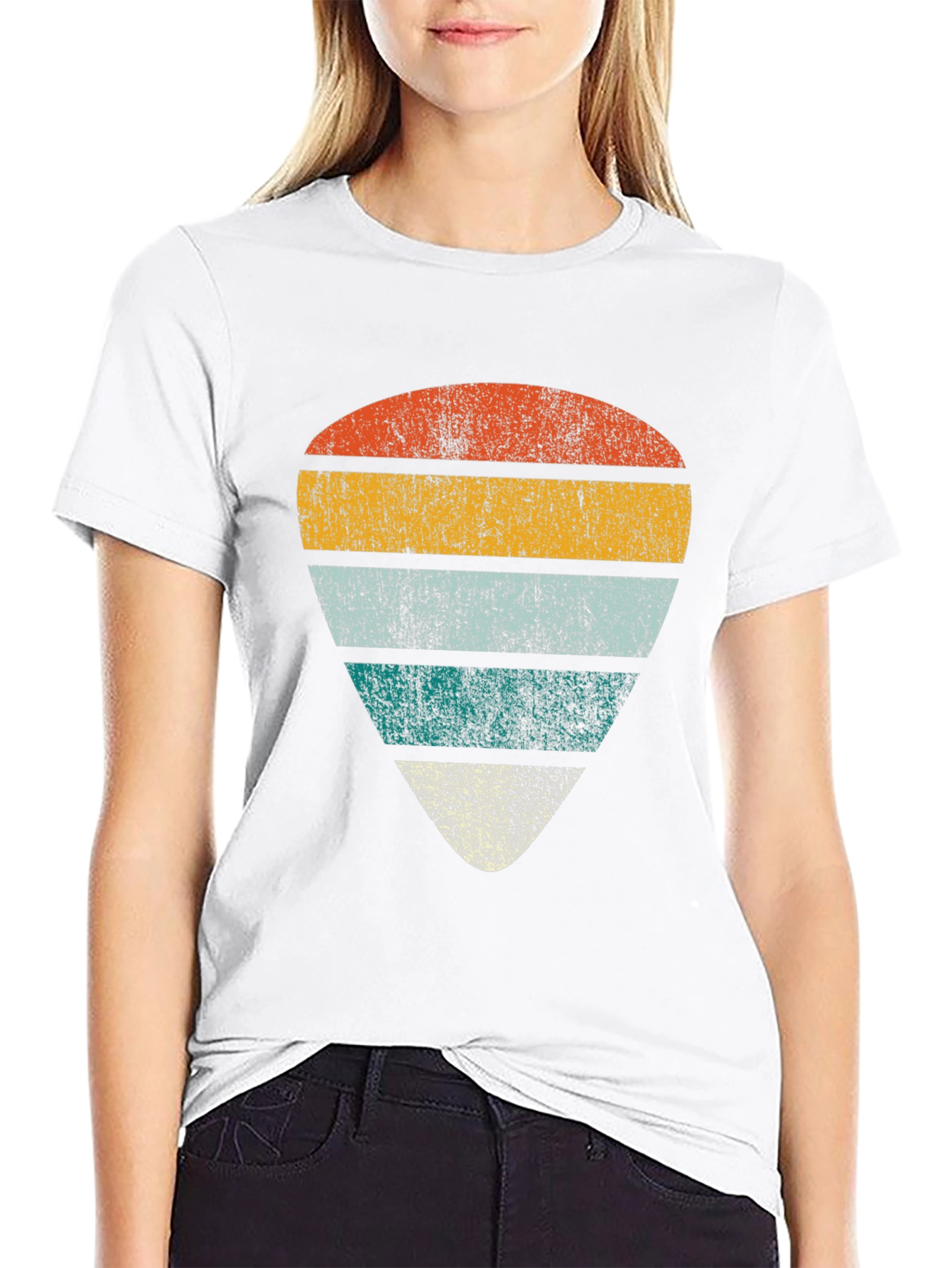 Retro Guitar Pick Graphic Tee - Black