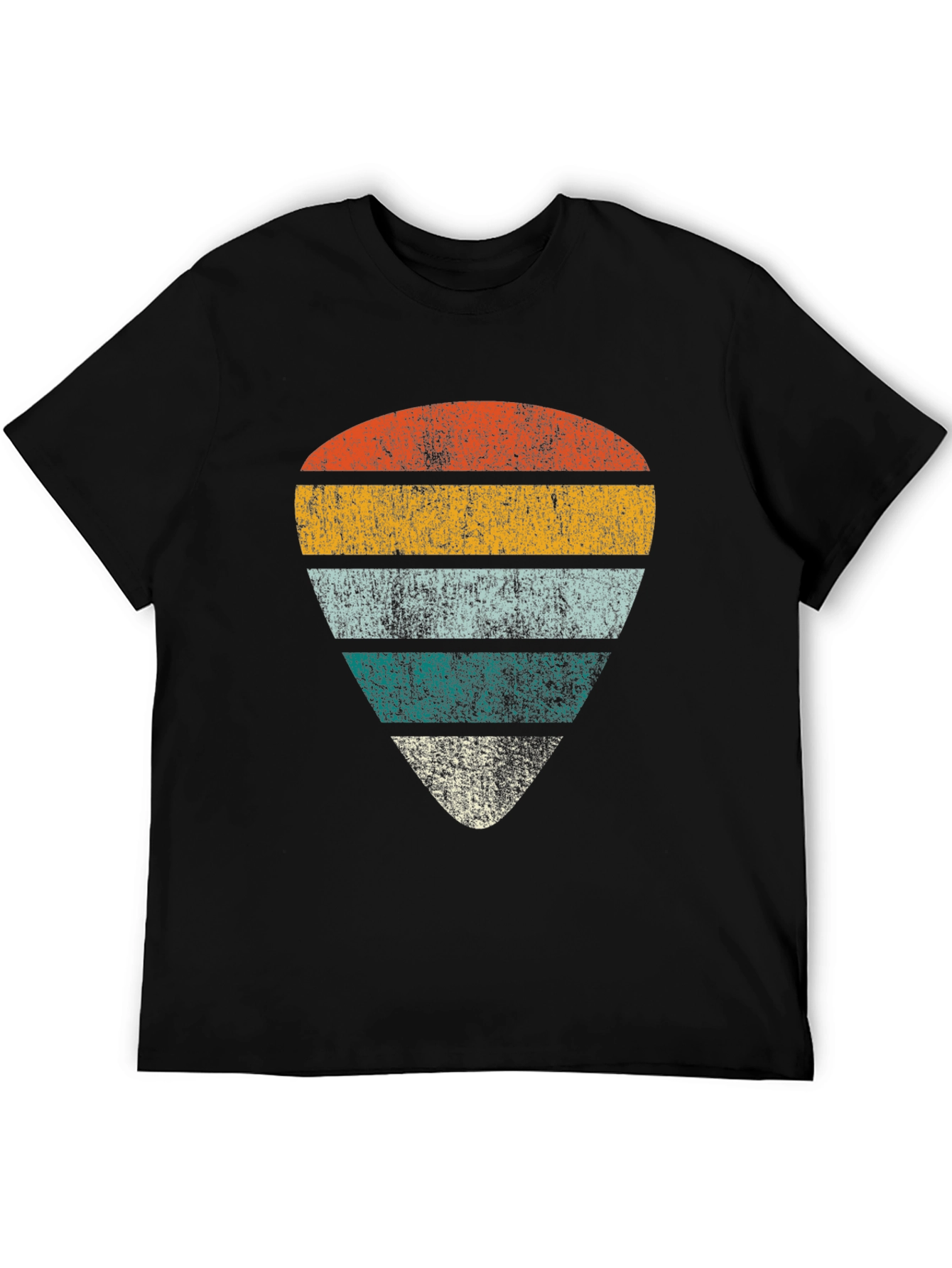 Retro Guitar Pick Graphic Tee - Black