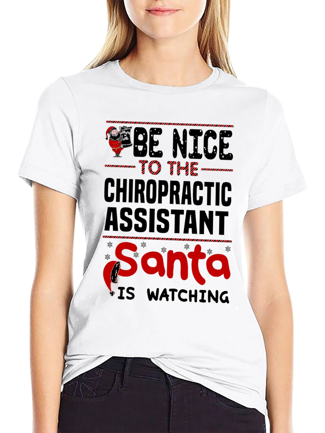 Chiropractic Assistant Christmas Santa T-Shirt
