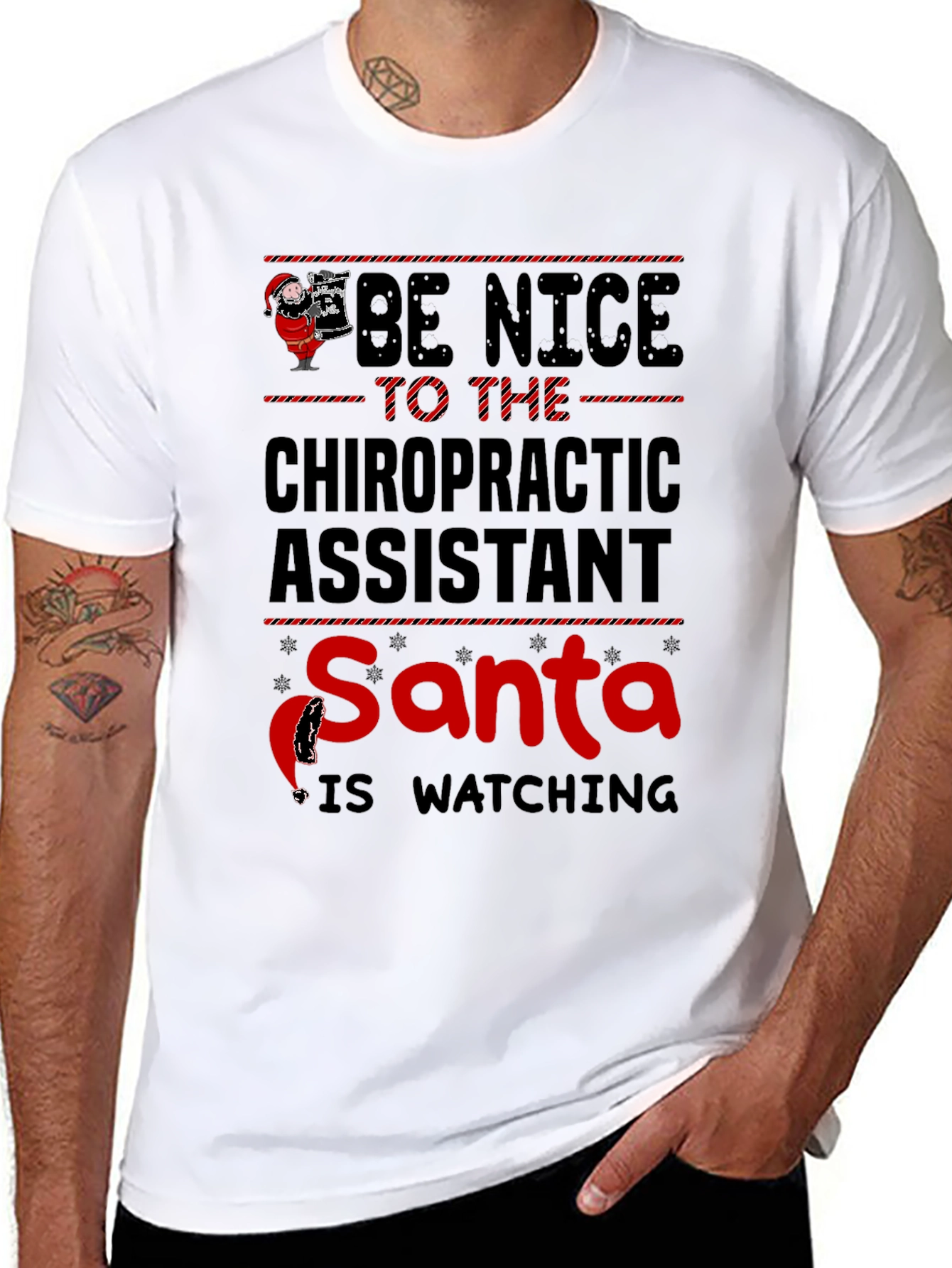 Chiropractic Assistant Christmas Santa T-Shirt