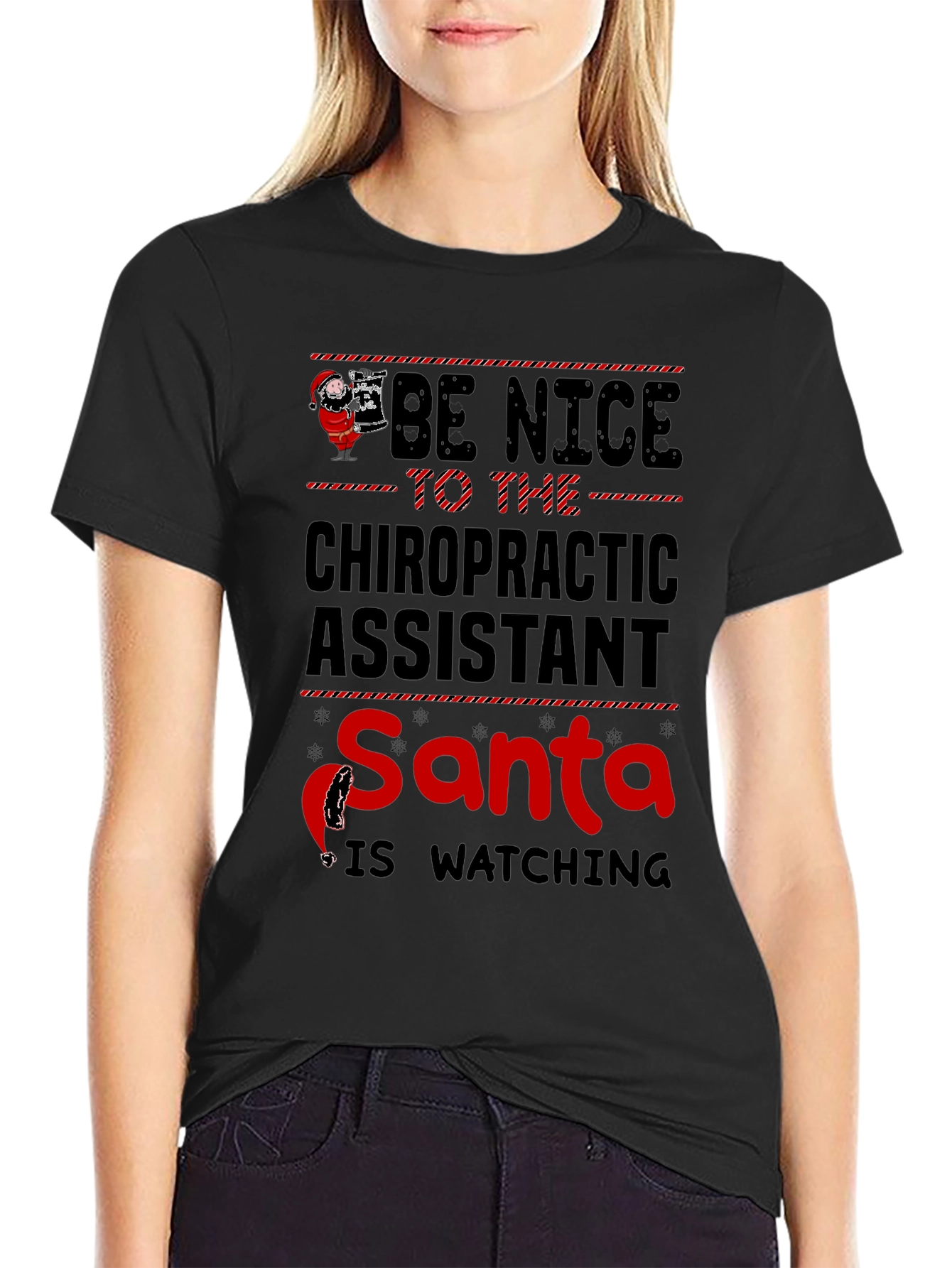Chiropractic Assistant Christmas Santa T-Shirt