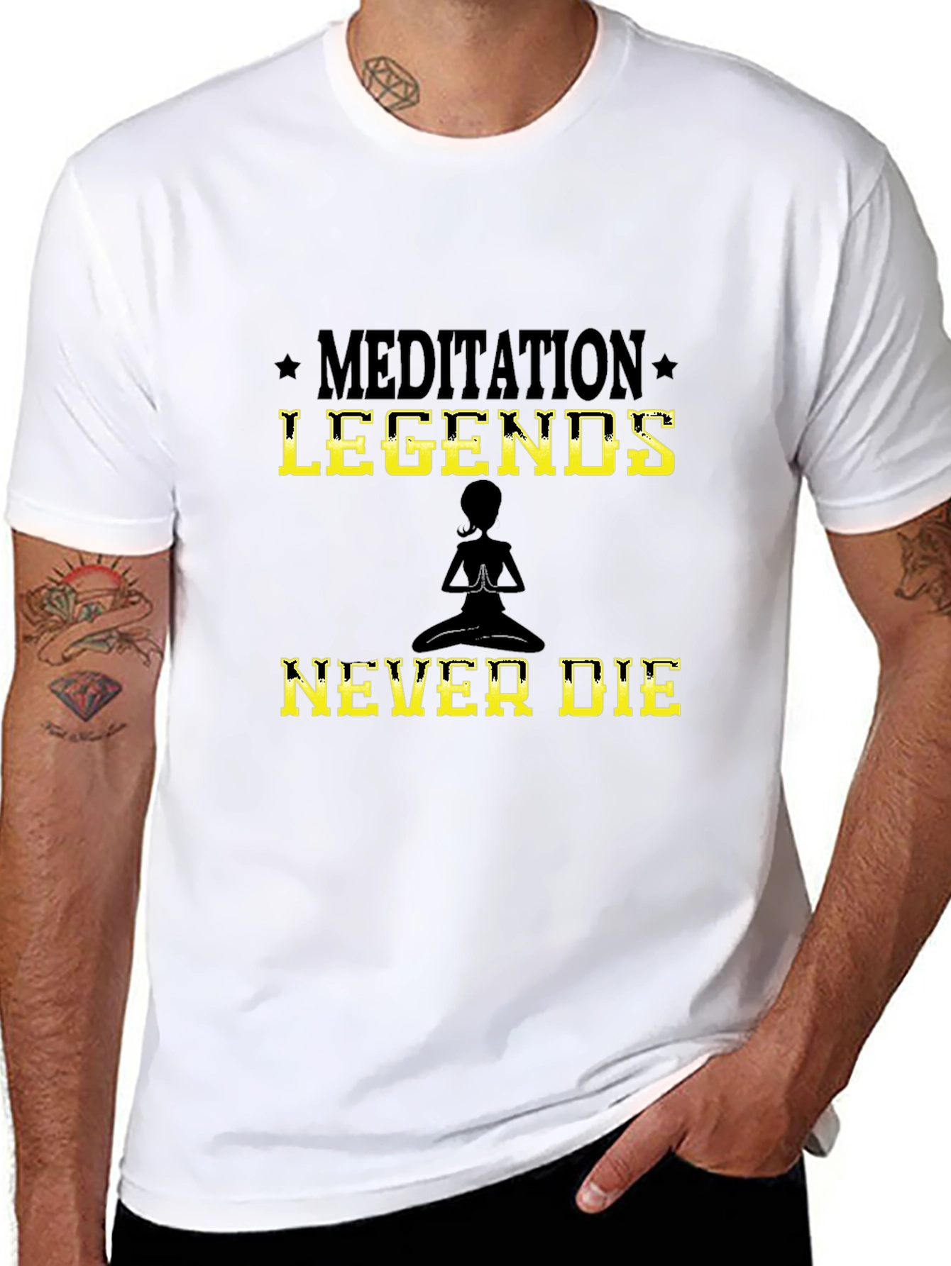 Meditation Legends Never Die Black T-Shirt