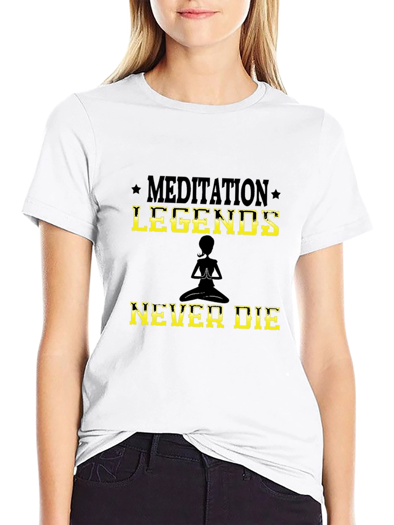 Meditation Legends Never Die Black T-Shirt