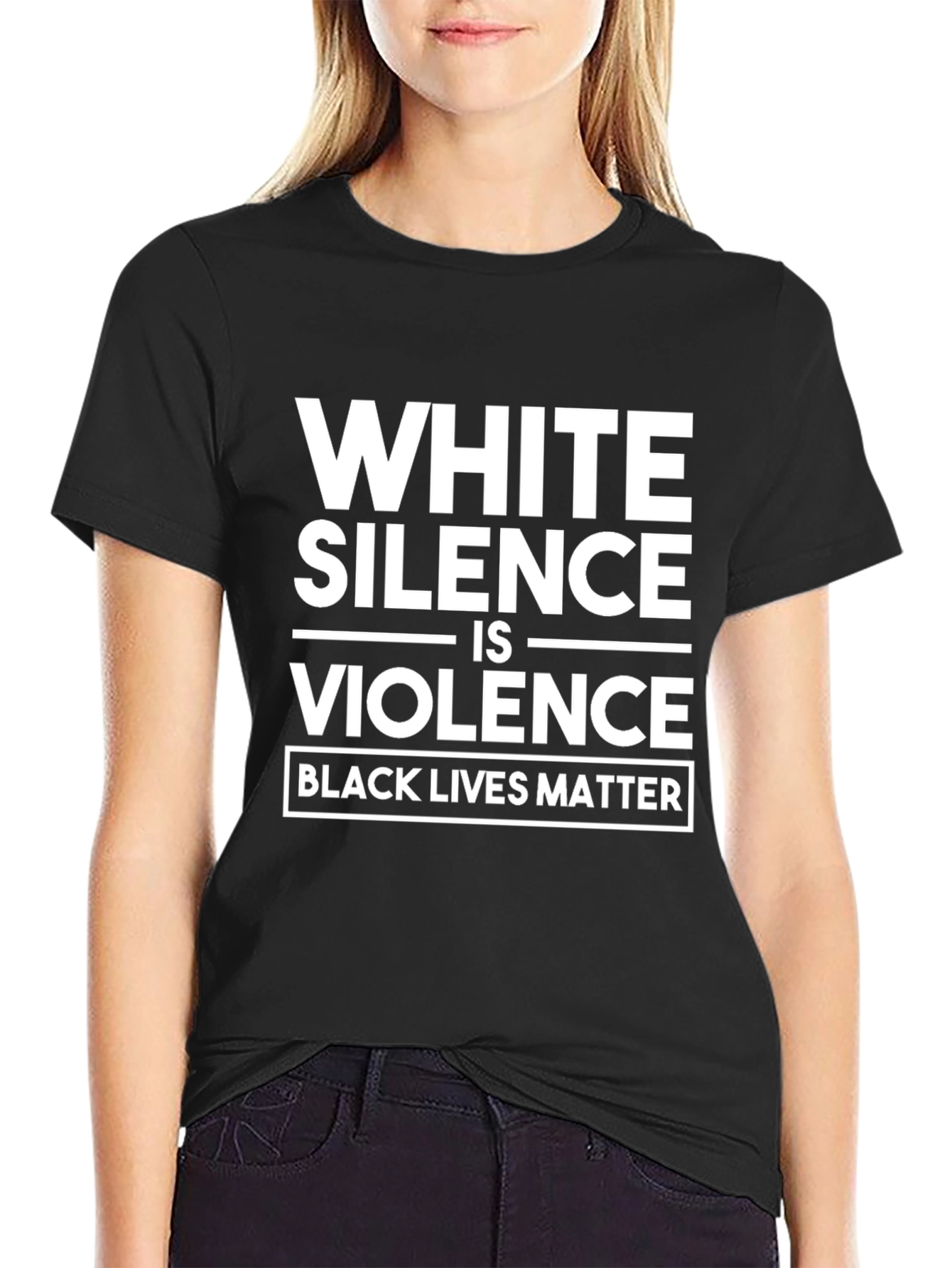 White Silence is Violence Black Lives Matter T-Shirt