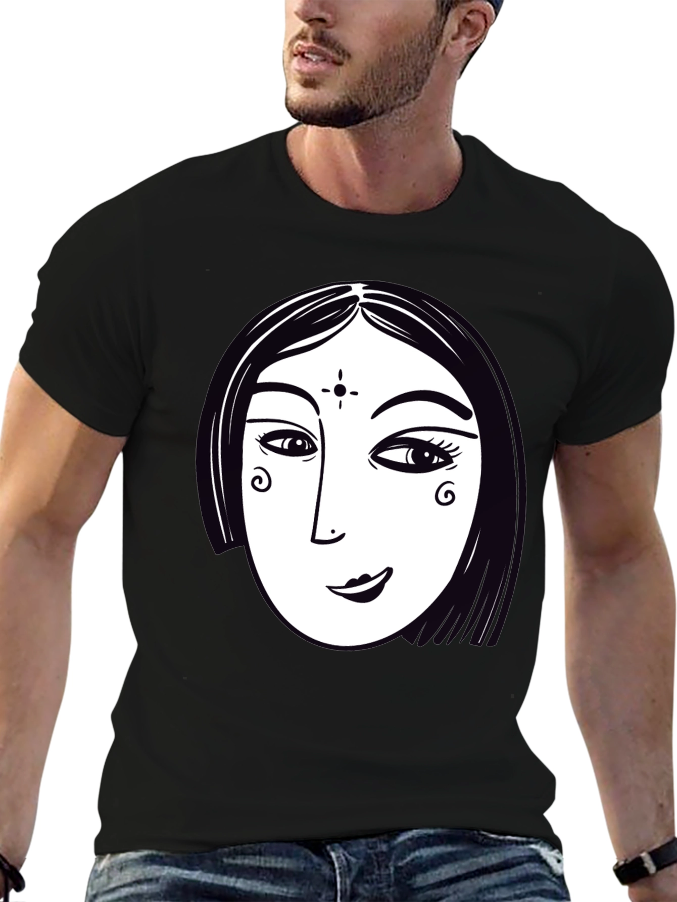 Abstract Womans Face Graphic T-Shirt