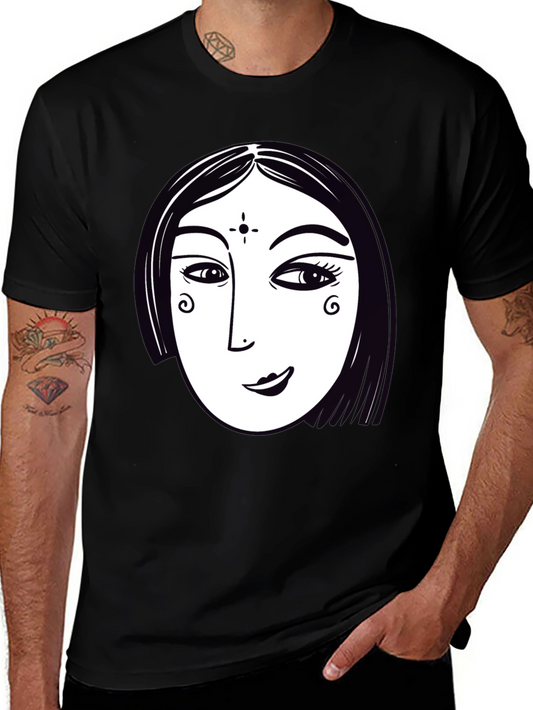 Abstract Womans Face Graphic T-Shirt