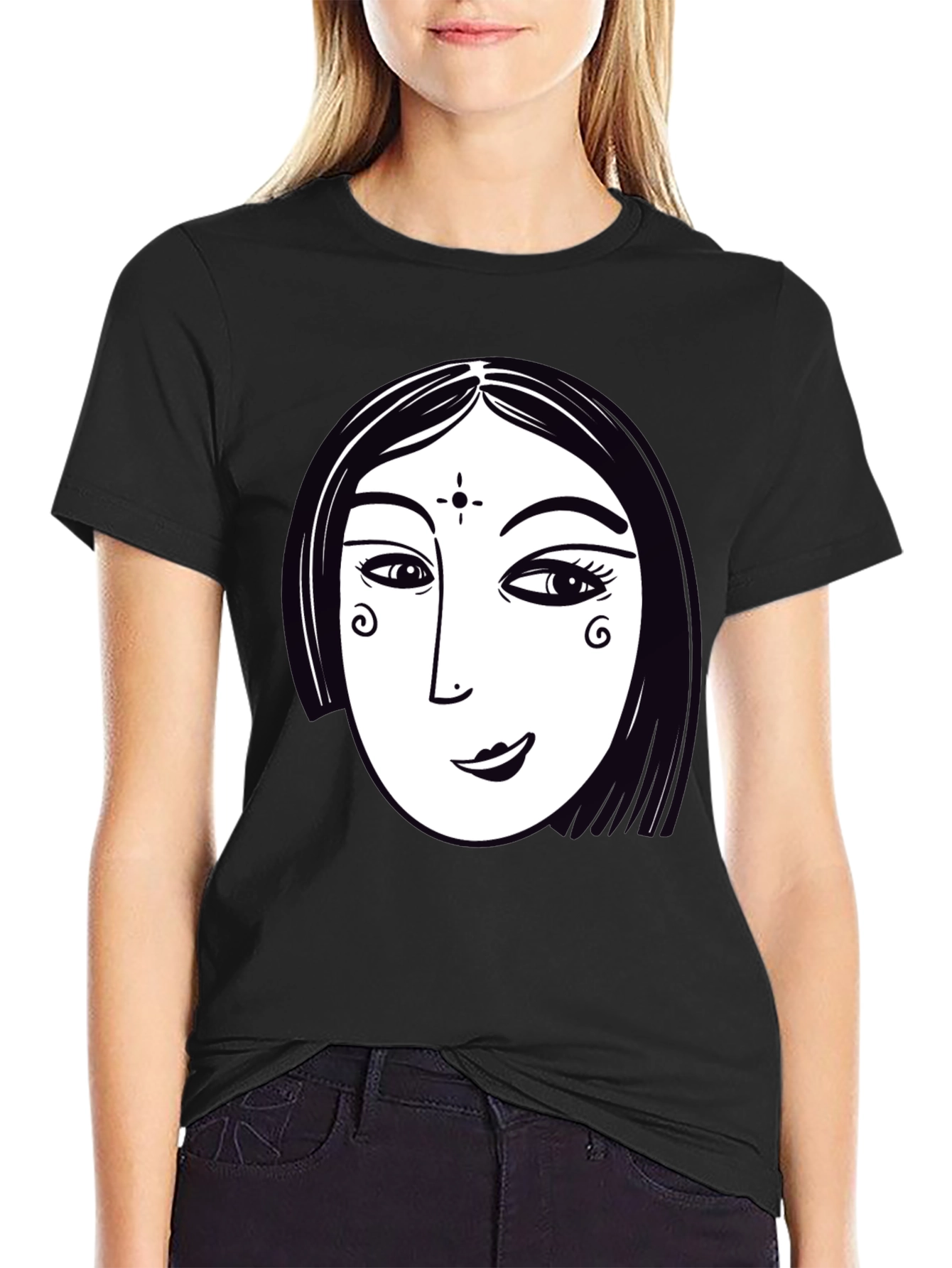Abstract Womans Face Graphic T-Shirt