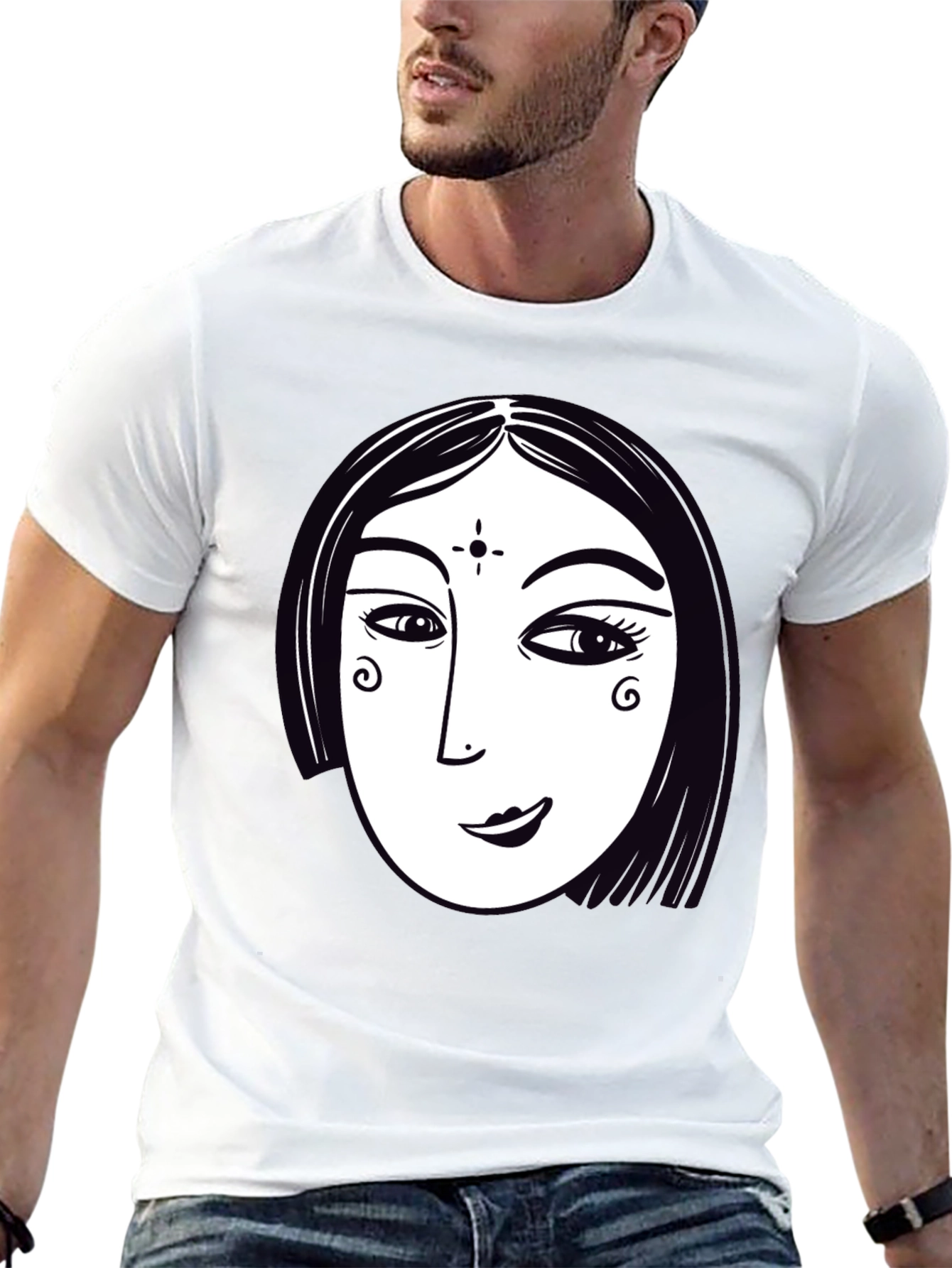 Abstract Womans Face Graphic T-Shirt