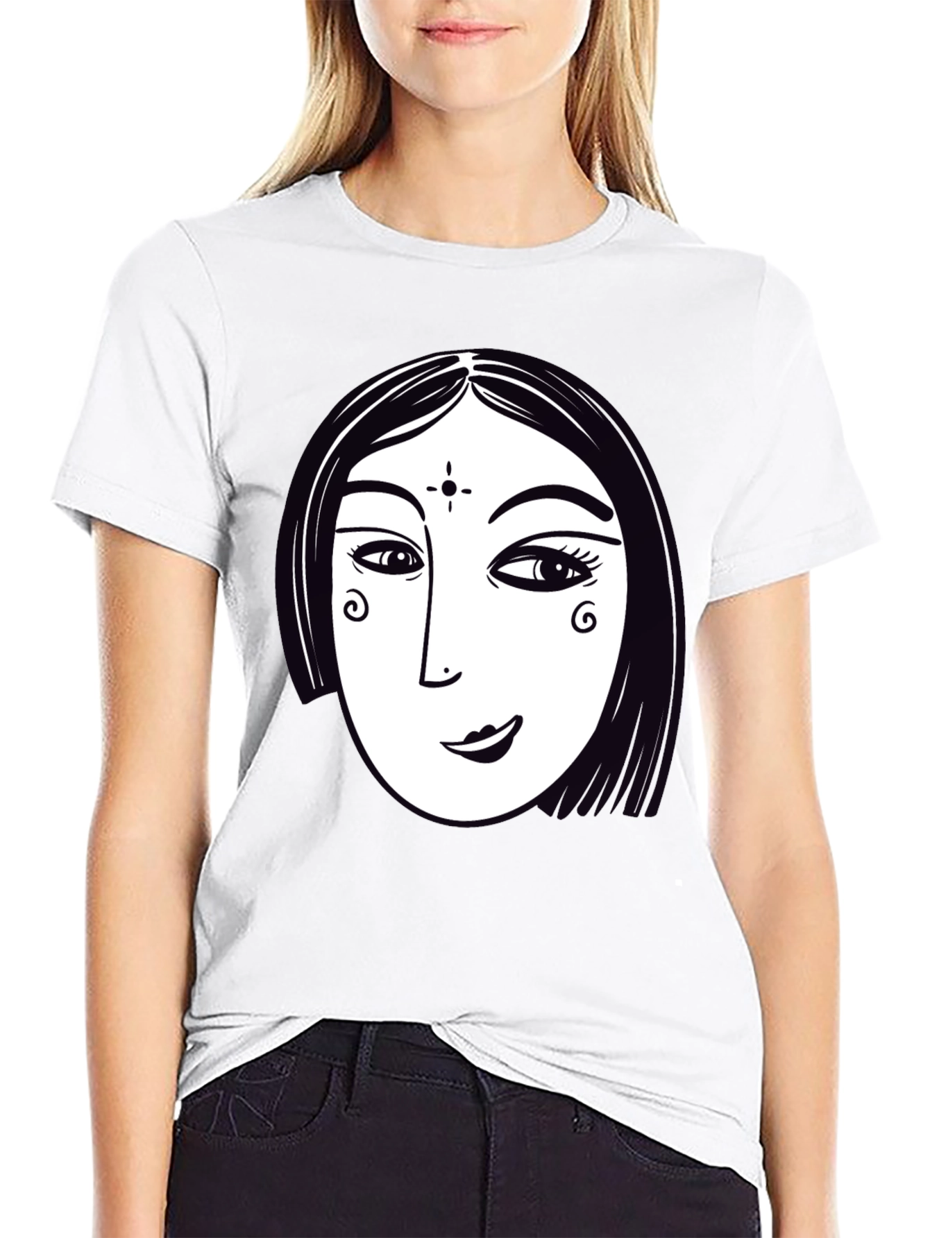 Abstract Womans Face Graphic T-Shirt