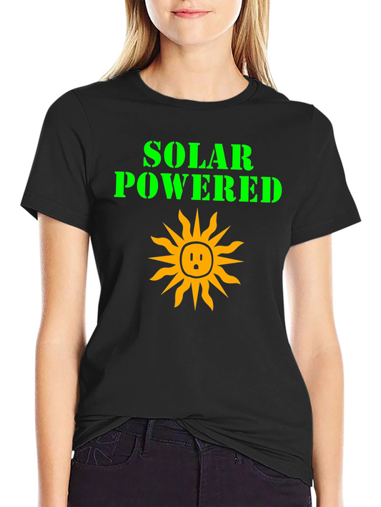 Solar Powered Graphic Tee - Black Cotton T-Shirt