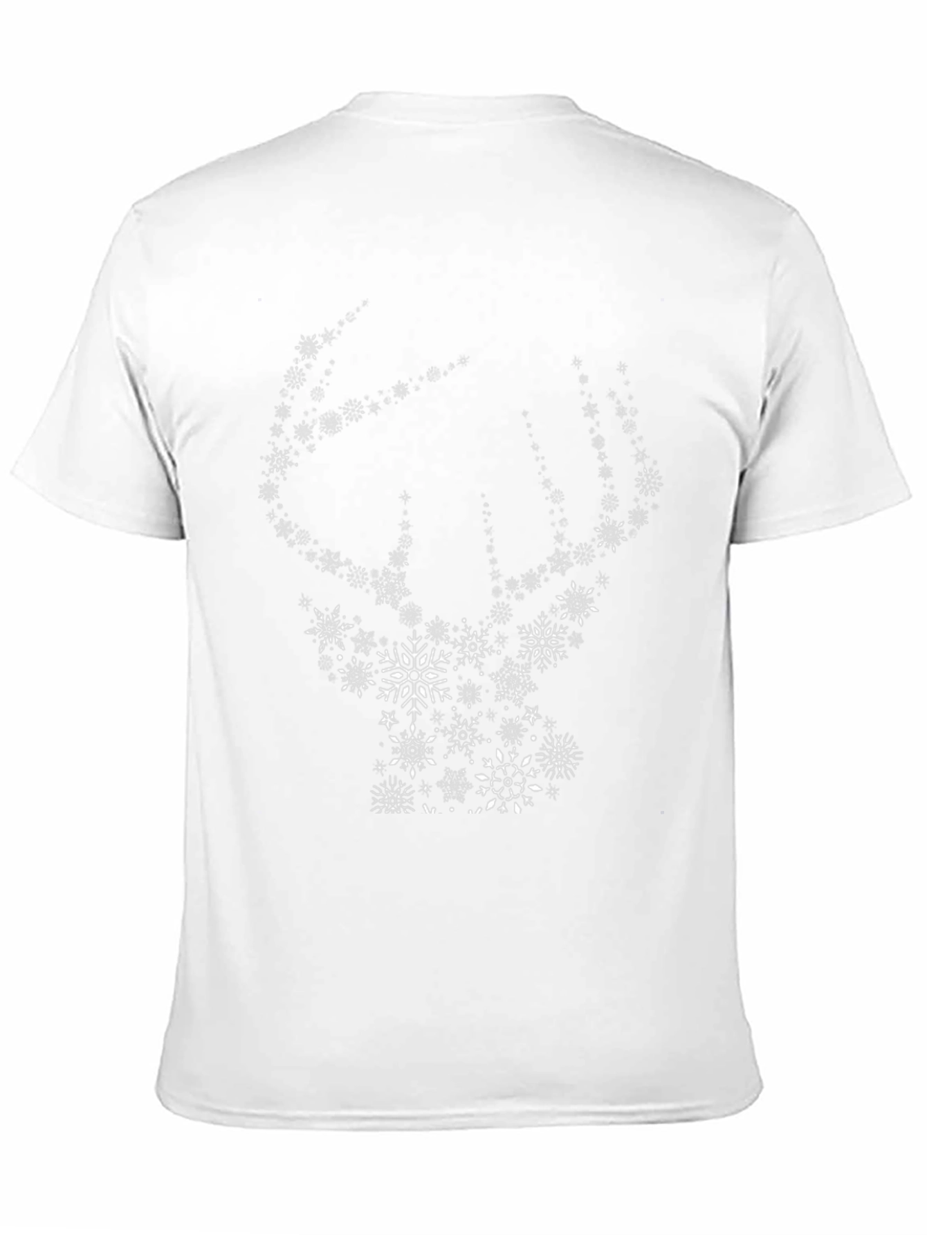 Snowflake Deer Graphic Tee - Black Cotton Blend Shirt