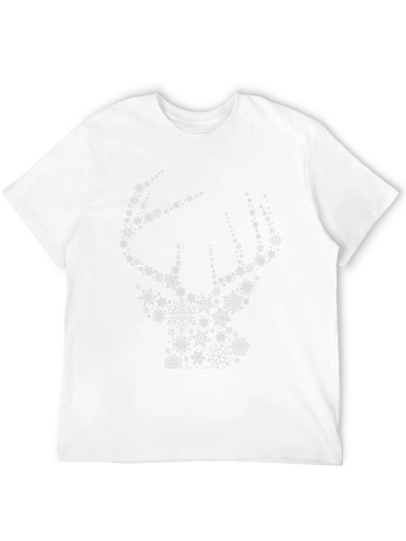 Snowflake Deer Graphic Tee - Black Cotton Blend Shirt