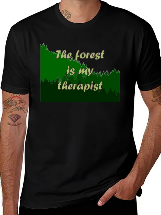 The Forest is My Therapist Graphic Tee - Black