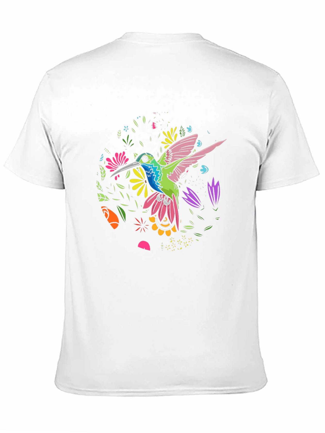 Hummingbird Floral Graphic Tee - Black