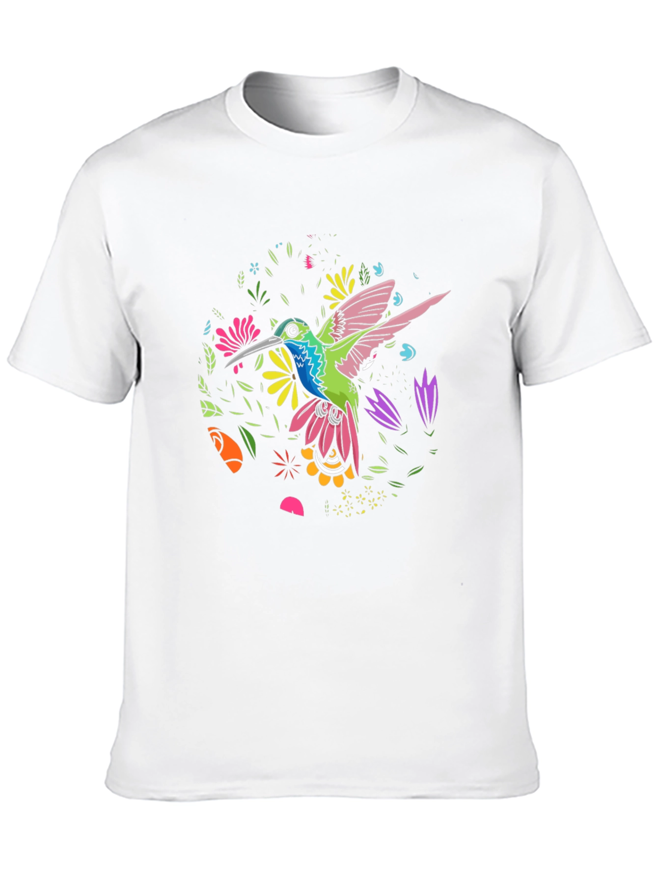 Hummingbird Floral Graphic Tee - Black