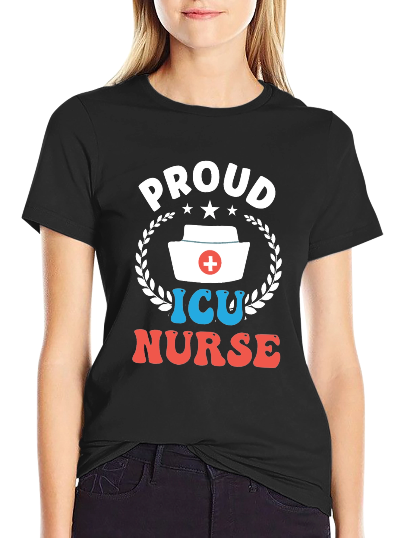 Proud ICU Nurse T-Shirt - Black