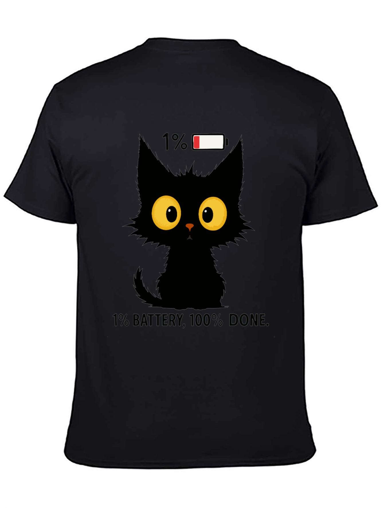 Funny Cat 1% Battery Graphic Tee