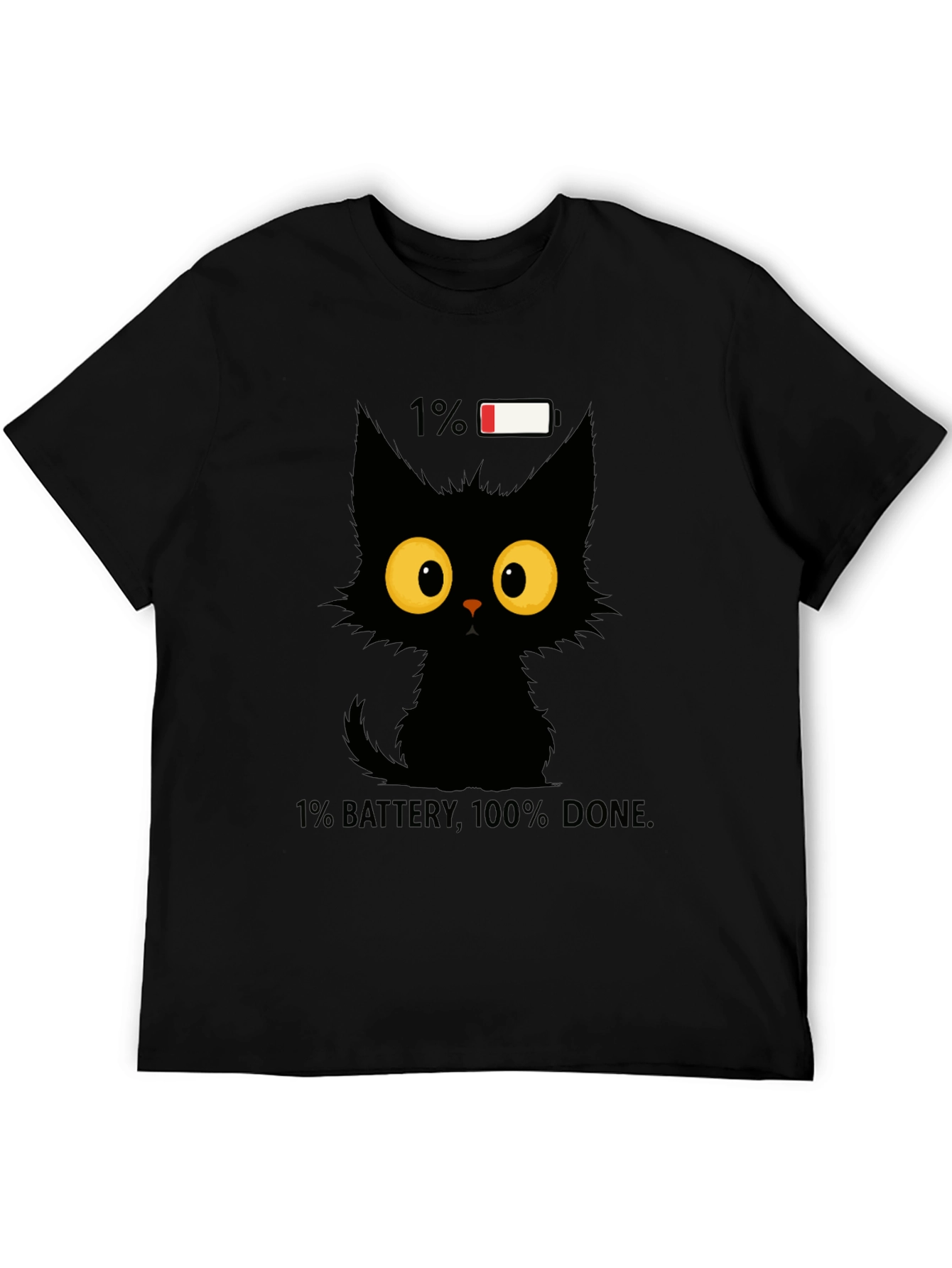 Funny Cat 1% Battery Graphic Tee