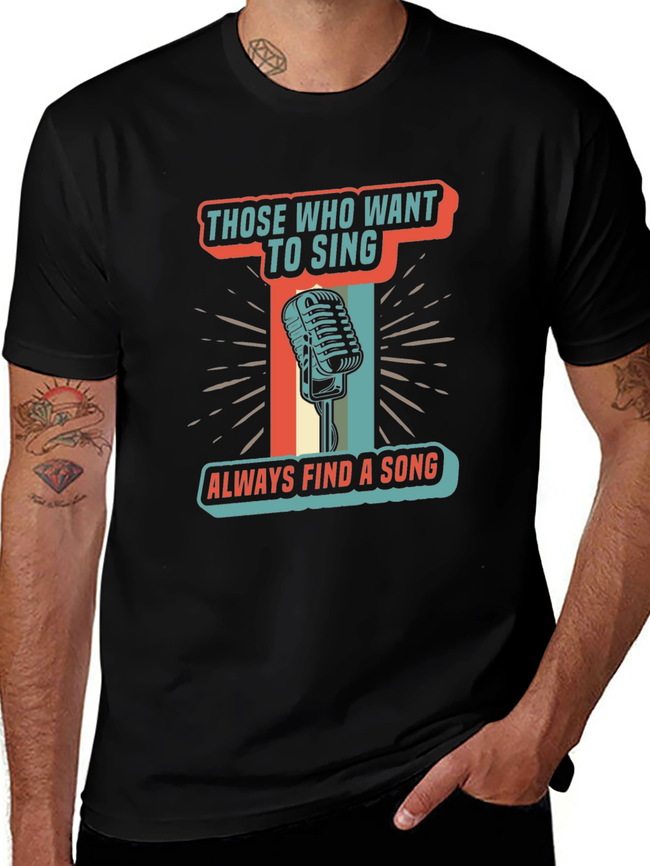 Singers T-Shirt Those Who Want To Sing Retro Microphone