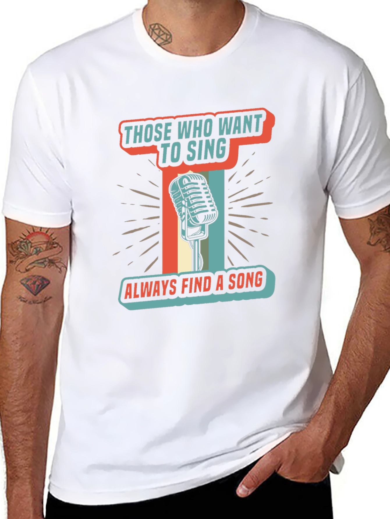 Singers T-Shirt Those Who Want To Sing Retro Microphone