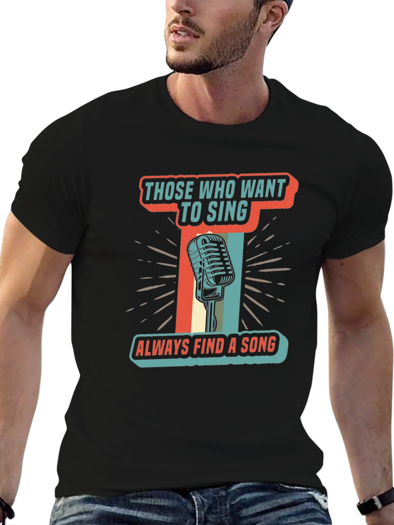 Singers T-Shirt Those Who Want To Sing Retro Microphone