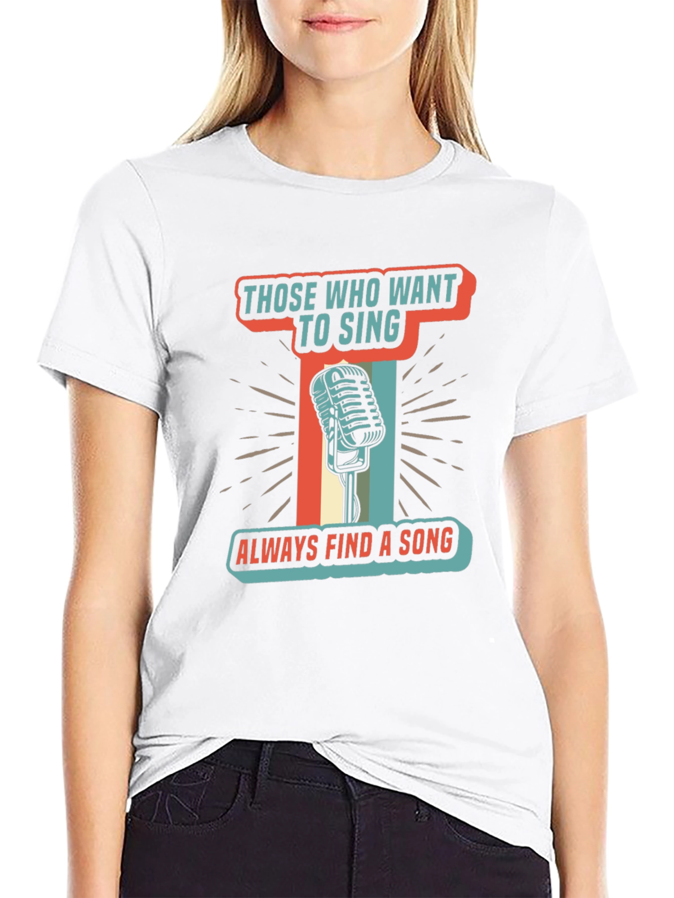 Singers T-Shirt Those Who Want To Sing Retro Microphone