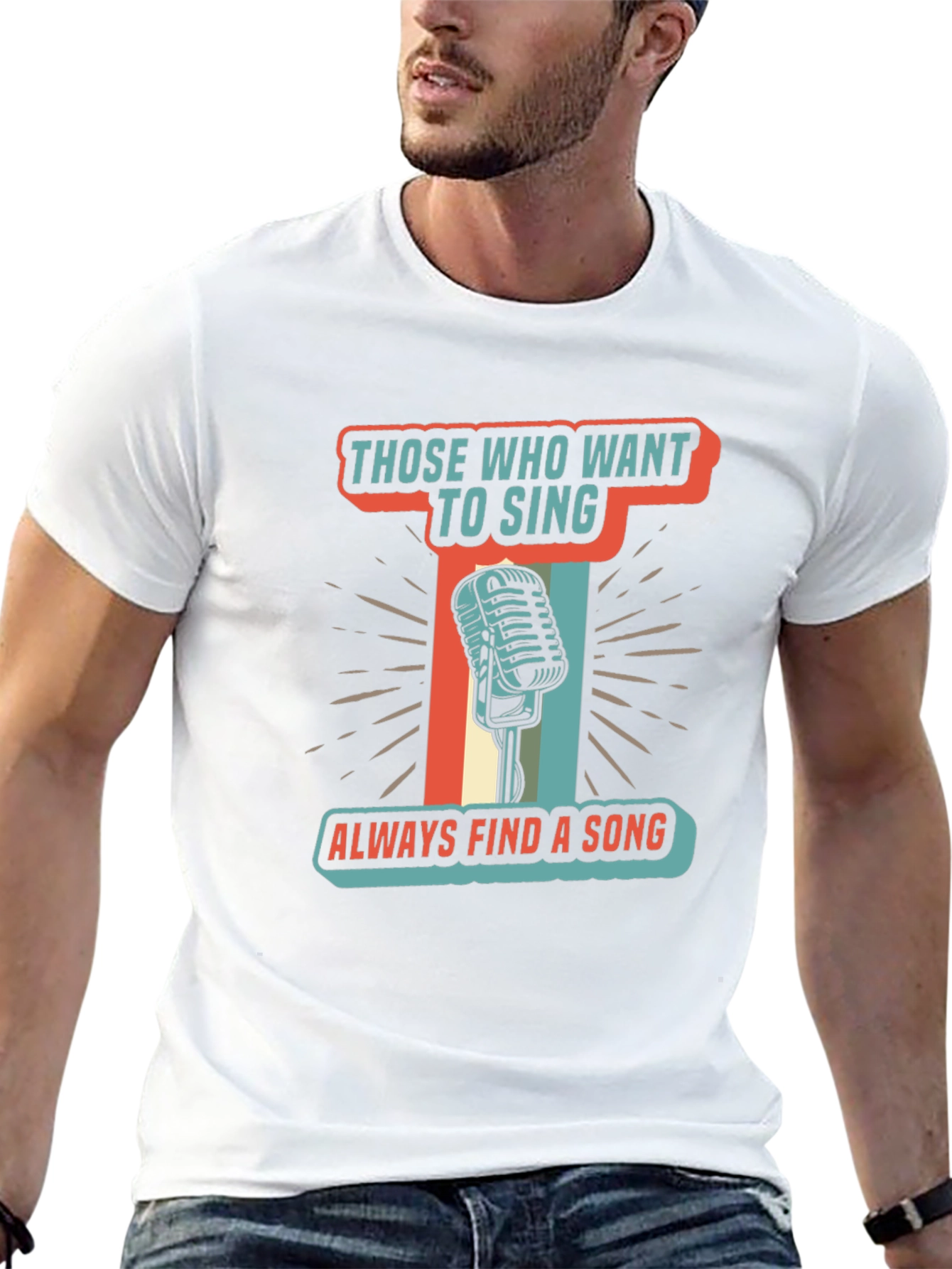 Singers T-Shirt Those Who Want To Sing Retro Microphone