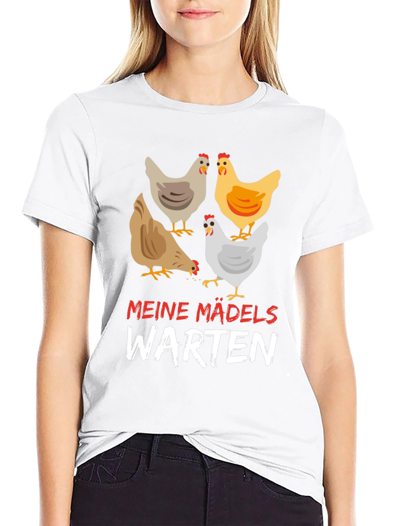 Funny Chicken Ladies T-Shirt - Meine Madels Warten