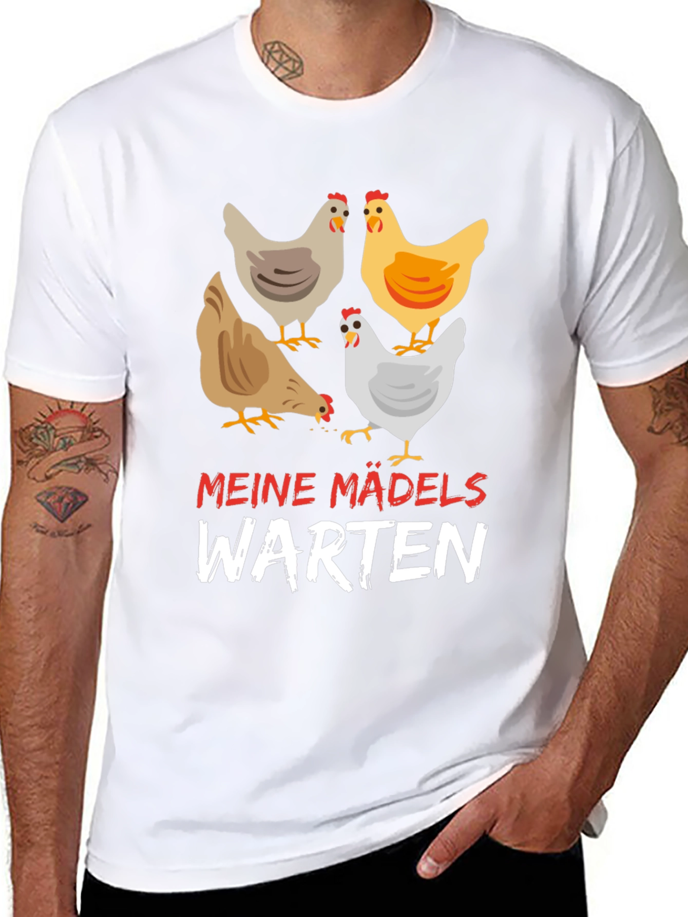 Funny Chicken Ladies T-Shirt - Meine Madels Warten