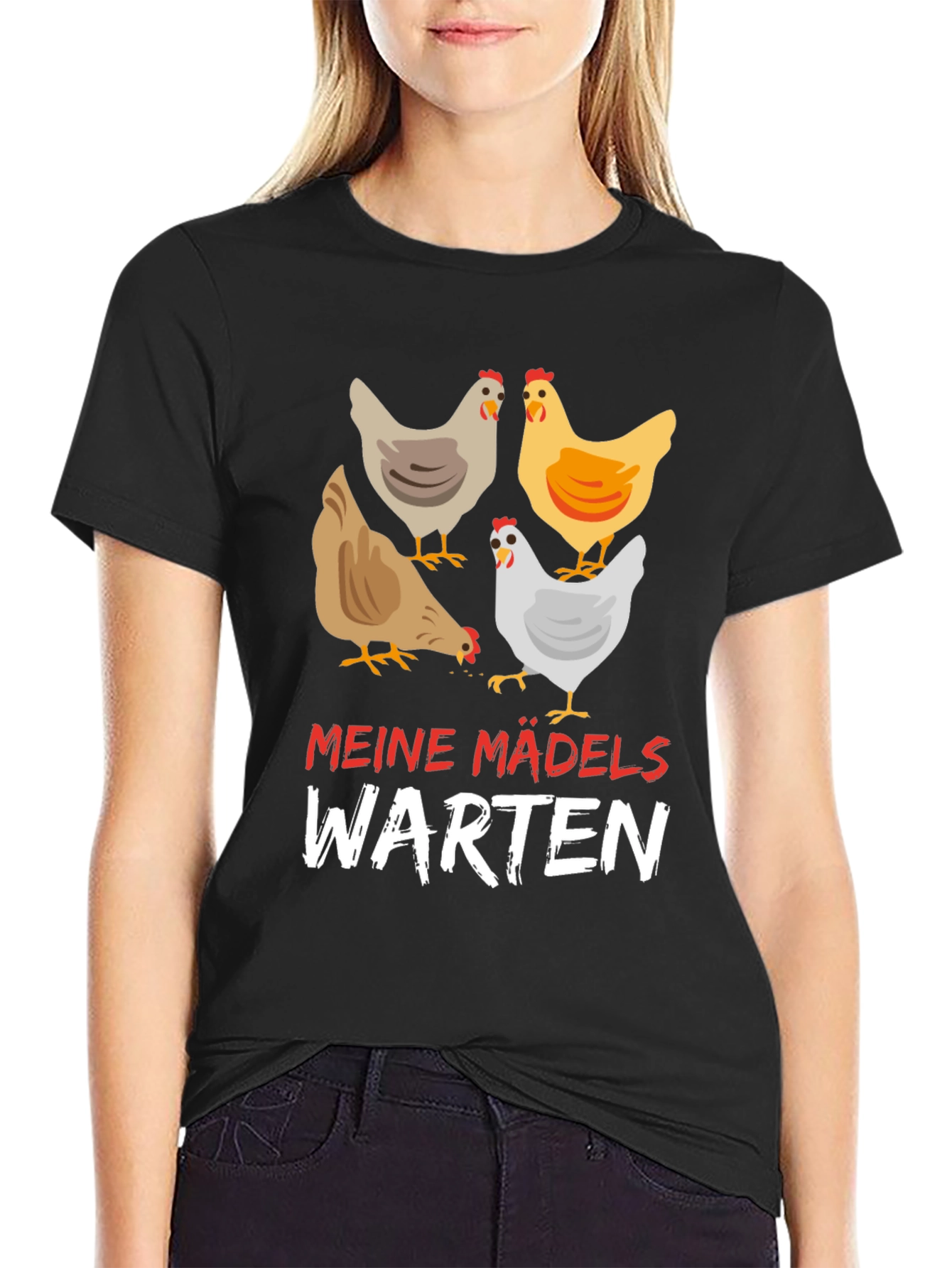 Funny Chicken Ladies T-Shirt - Meine Madels Warten